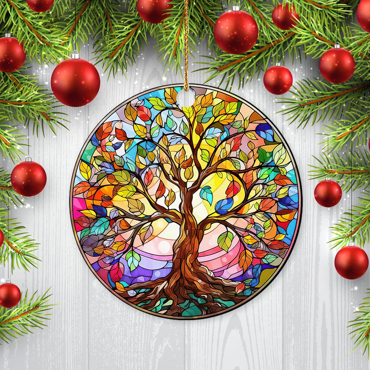 Christmas Ornament - Colorful Tree of Life Ceramic Ornament, Ancient Celtic Christmas Ornament, Family Tree of Life Gift, Inspirational Gift for Any Occasion - Image 9