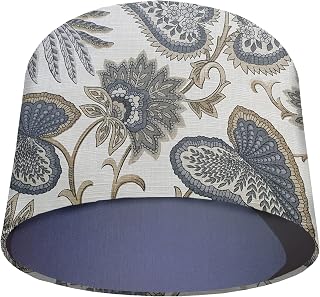 UK Handmade Lamp Shades - Cream Paisley Light Shades - Choice of Colours (Blue)