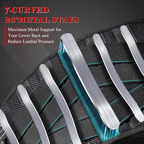 Miniatura 3 de Soporte de espalda para hombres y mujeres con 7 soportes de metal biónico, soporte lumbar fuerte para aliviar el dolor de espalda baja, hernia de