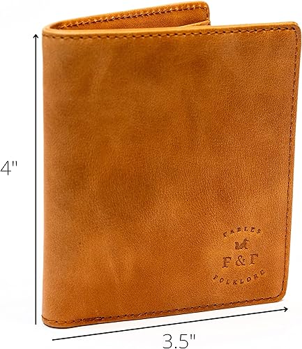 Miniatura 8 de Cartera de cuero plegable para hombre diseño delgado protección RFID tarjetas y sección de efectivo modelo Steinbeck No 1 Ajustado  Minimalista