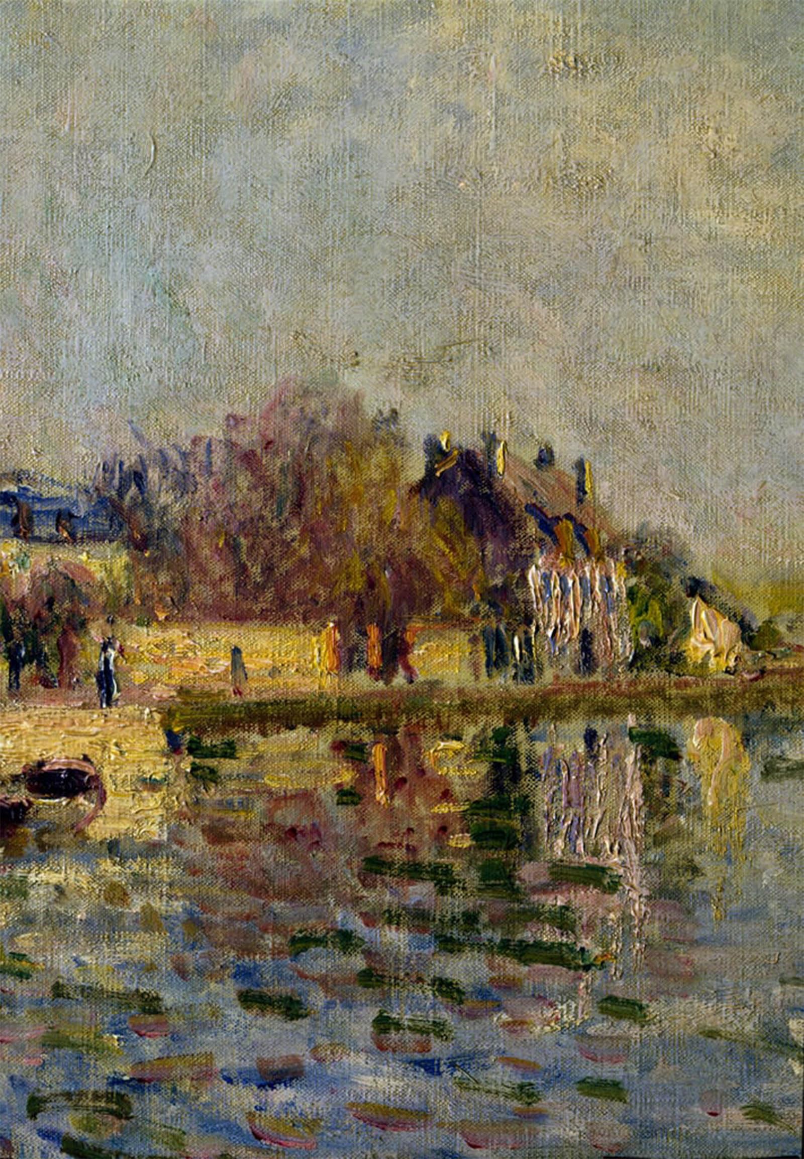 Artxlxxbn No Frame Famous Prints Artwork Pictures Poster Painting Art Loing Detail Canal Painting By Alfred Sisle Artwork Landscape Pictures For Home Decor 60X90cm