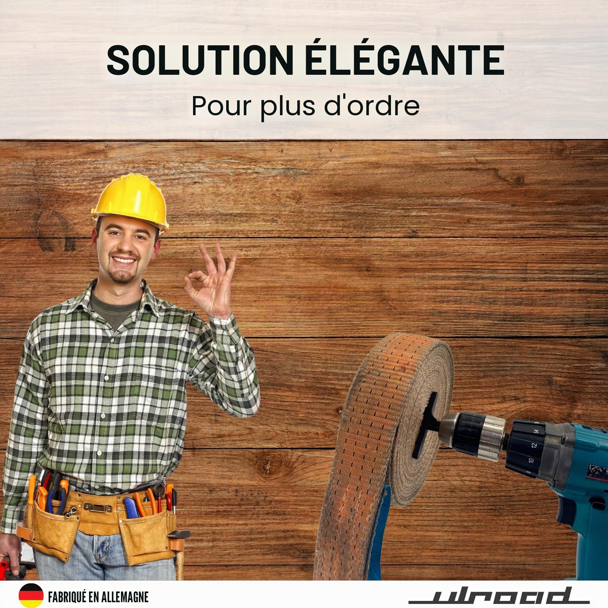 Enrouleur de sangle d'arrimage pour visseuse sans fil - Outil pour sangle d'arrimage - Enrouleur de sangle à cliquet