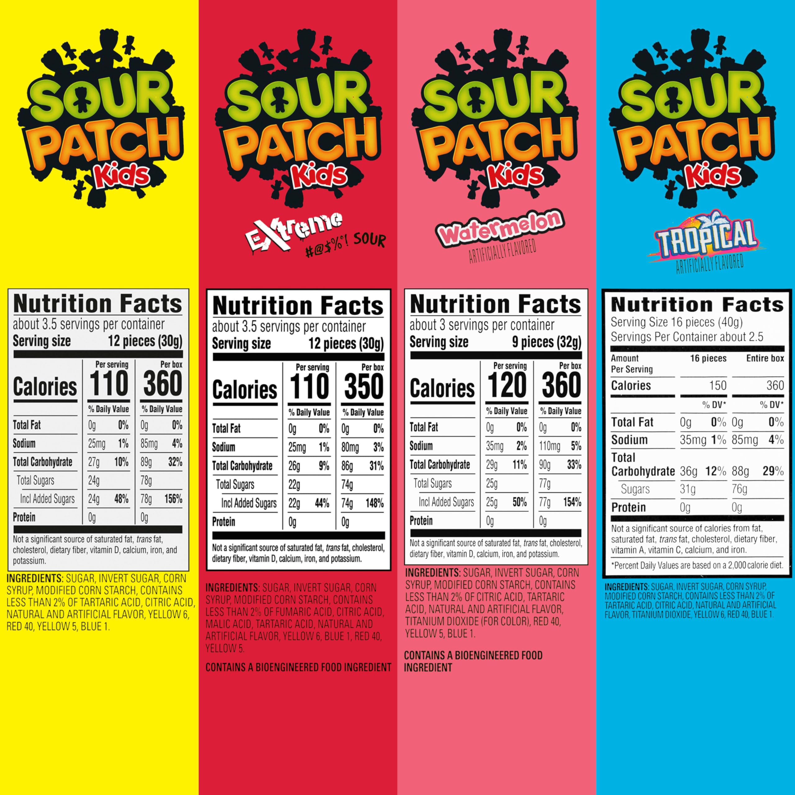 SOUR PATCH KIDS Confezione regalo di caramelle gommose morbide e gommose, confezione regalo, 8 ct | 8 scatole singole da 99,2 g, caramelle sfuse