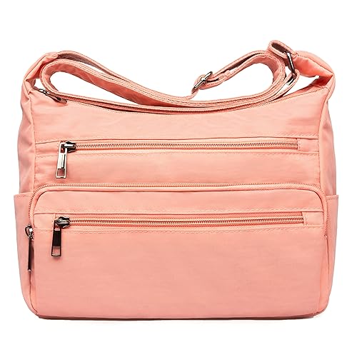 RFID Purses for Women Fabric Nylon Multi Pocket Crossbody Bag