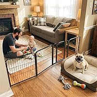 Vista 94 de FXW Puerta para perros extra ancha diseñada para uso en interiores, ancho ajustable de hasta 165 pulgadas de ancho