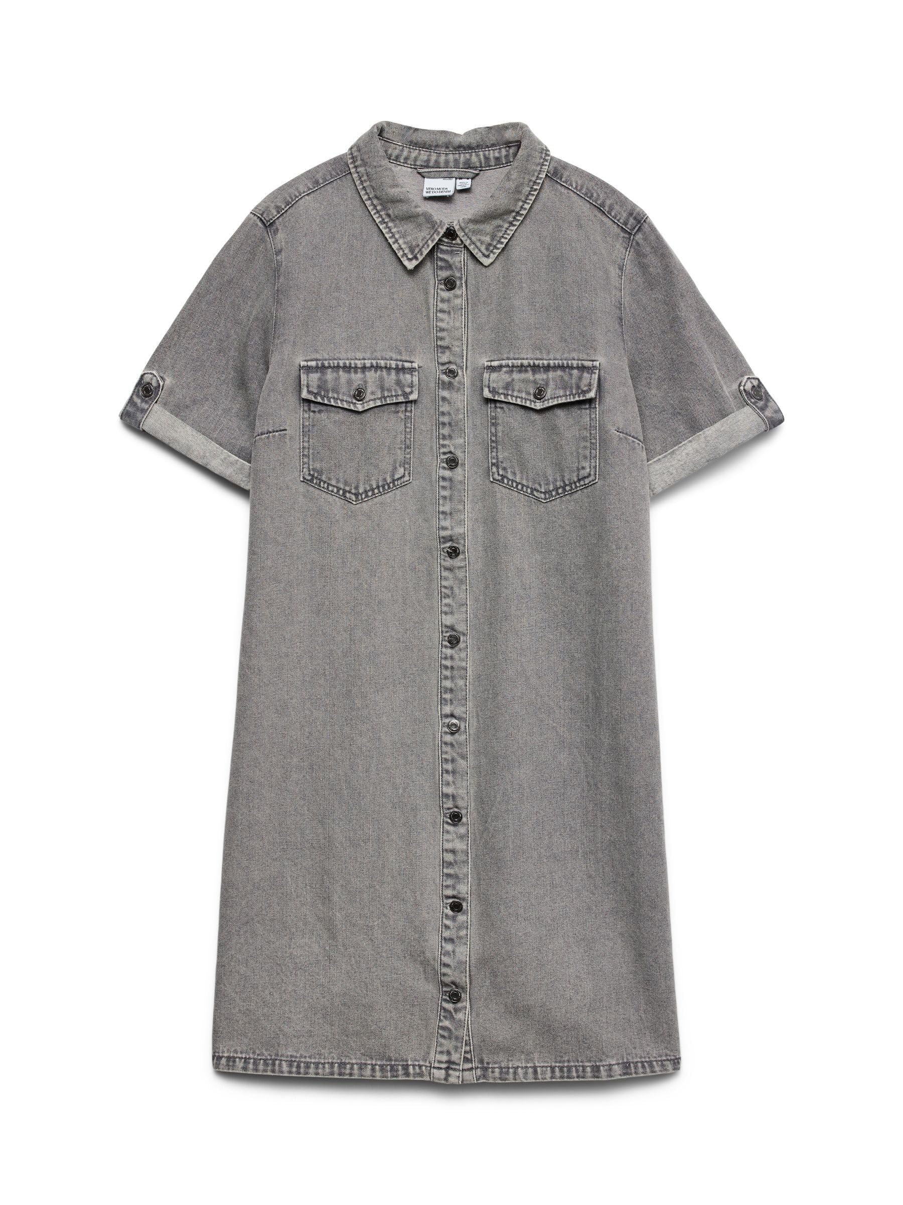 VERO MODA Female Denim Dress VMJENNIE Short Dress, Medium Grey Denim, M