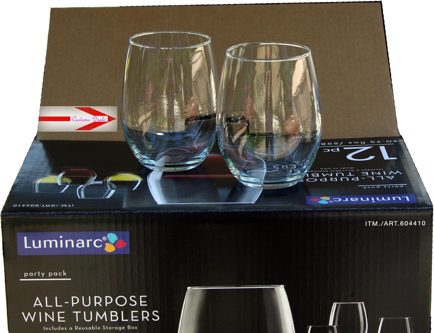 Luminarc Stemless Wine Glasses 20oz Set of 12 Tumblers Amazon.ca Home
