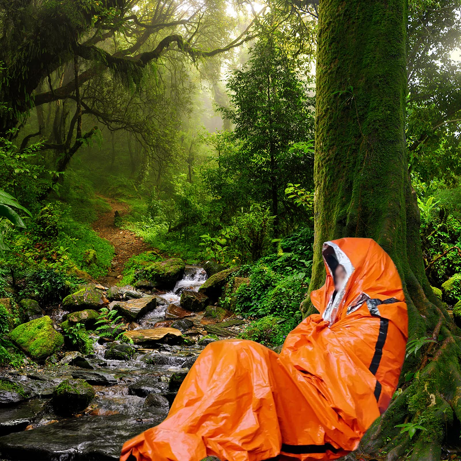 Weinsamkeit 2 Coperte per Dormire di Emergenza con 2 Fischietti di Sopravvivenza, Sacco Bivy Leggero e Impermeabile per la Sopravvivenza,Sacco Termico Portatile da Bivacco per Campeggio, Escursionismo