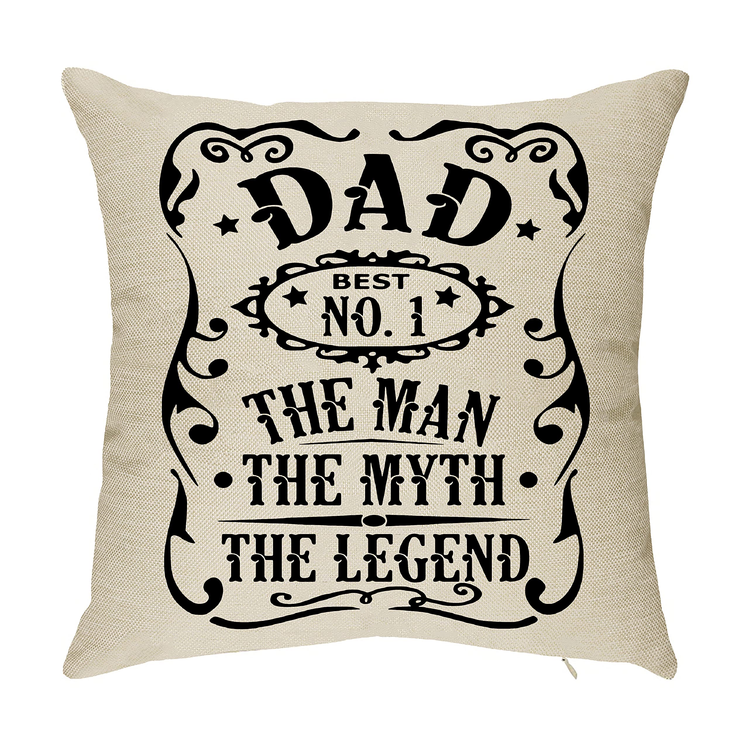 Funny Pillowcase Inspirational Quote for Papa Grandpa - Dad Best NO. 1 The Man The Myth The Legend Fathers Day Birthday Halloween Christmas - Thank You Throw Pillow Cover