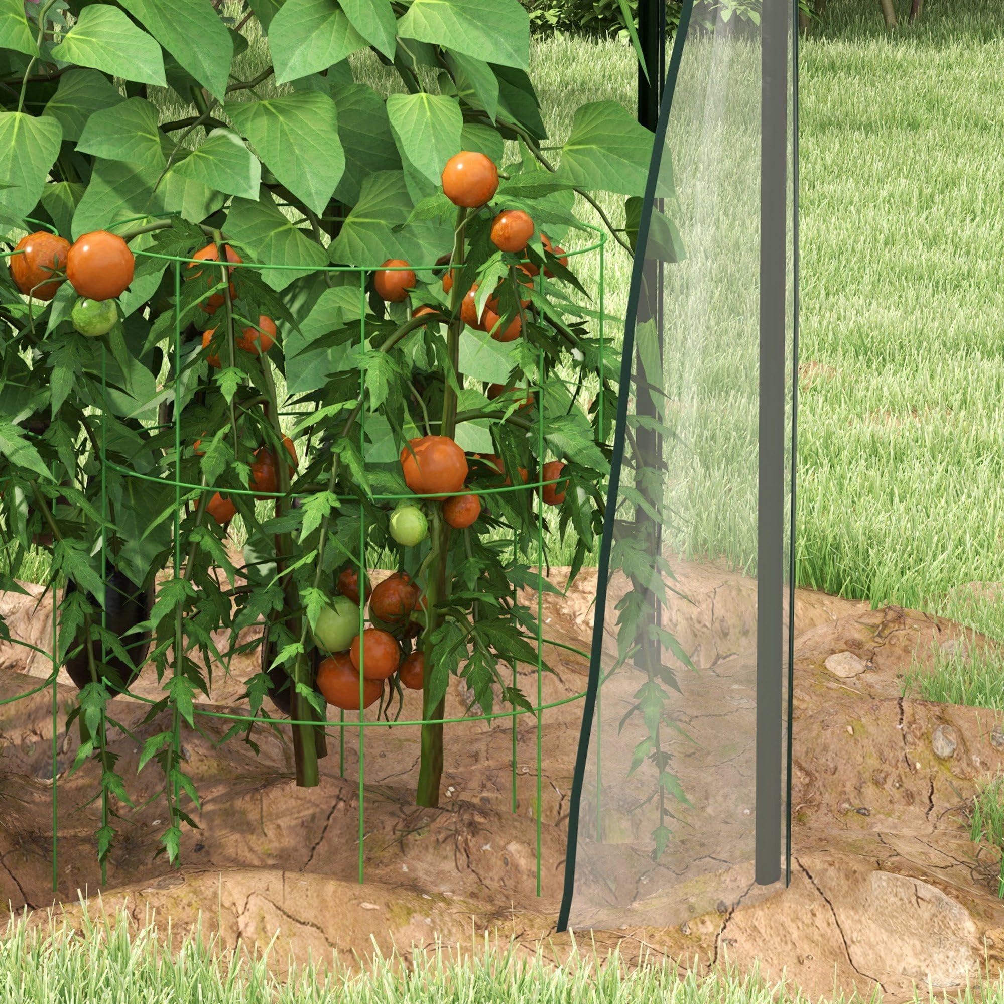 Outsunny Serre de Jardin, Serre de Balcon, bâche renforcée PVC, châssis en Acier, 2 Portes zippées enroulables, pour légumes Plantes Fleurs, intérieur et extérieur, 90 x 90 x 145 cm, Blanc