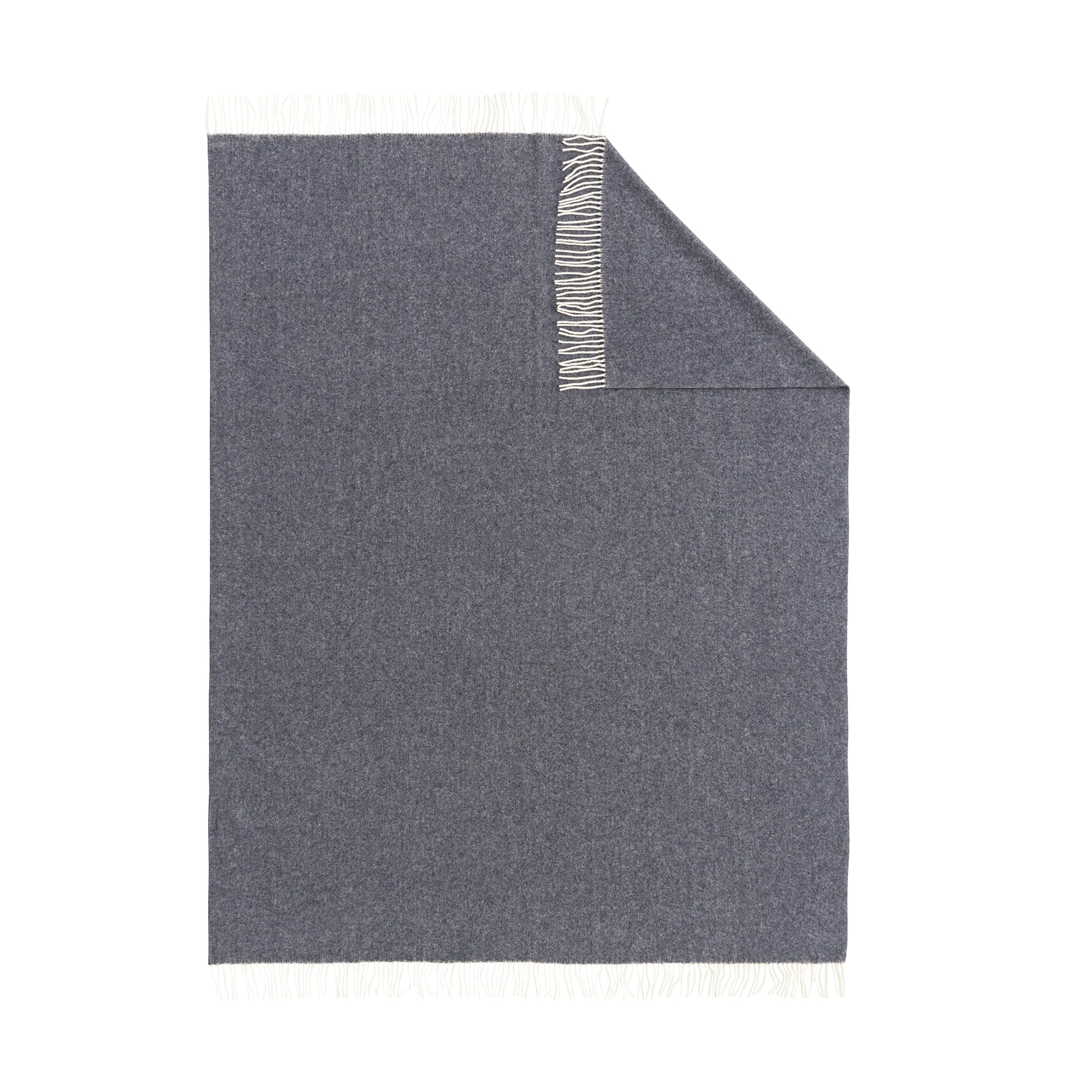 bugatti Wolldecke 150x200 cm - Merinowolle & Cashmere, hochwertig und kuschelweich, Merinodecke blau einfarbig