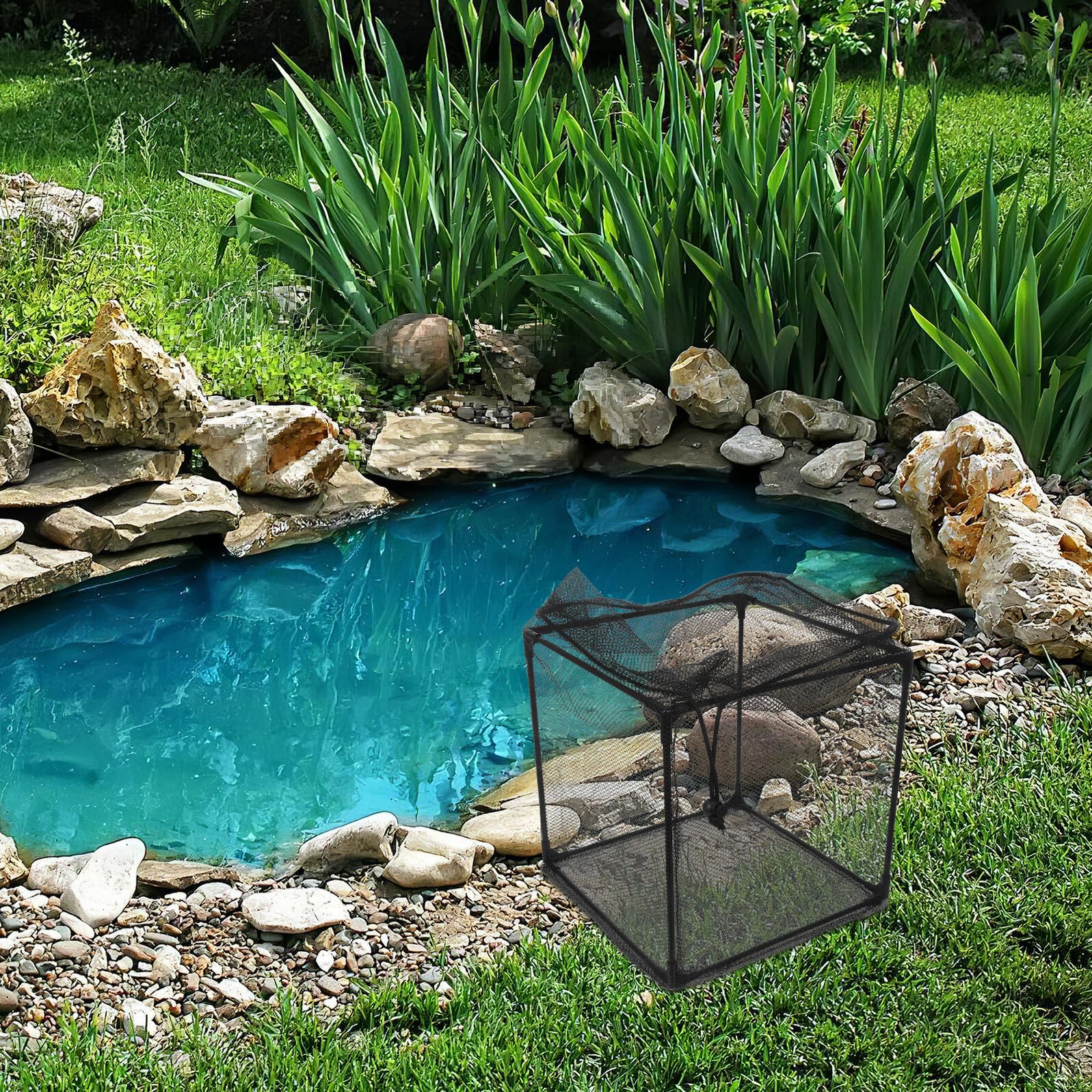Wasserdichter Universal-Teichfilterkasten und Aquarium-Pumpenabdeckung, Anti-Verstopfung, Netztasche für tauchfähige Outdoor-Wasser-Gartenpumpen, unverzichtbares Zubehör, 2 Stück