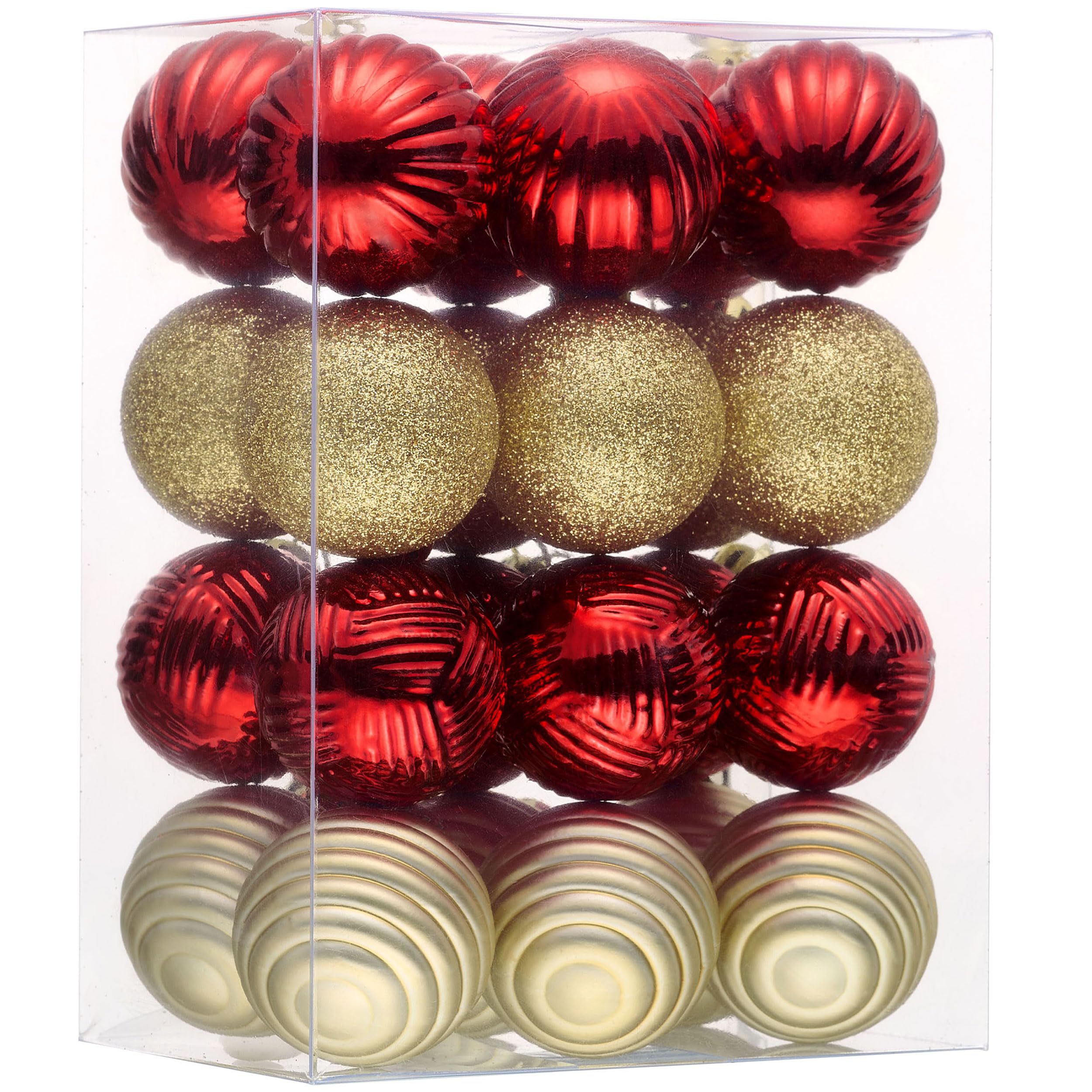 Décorations de Noël Valery Madelyn de 4,9 cm : l'éclat du rouge et or aux finitions soignées