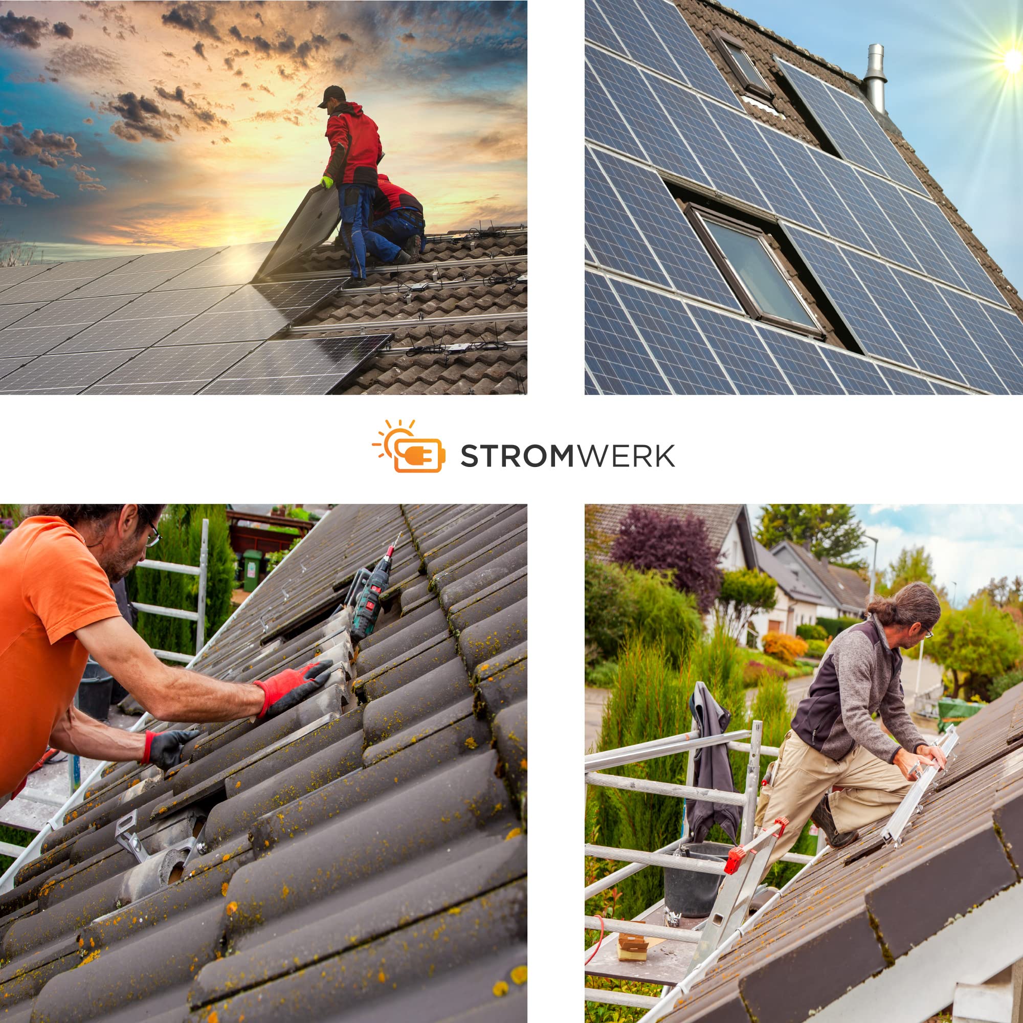 Dachhaken für Solar Befestigung - 140 mm lange hochfeste Halterung aus Edelstahl, 3fach verstellbar, mit 2x Schrauben M10, universal passend für Ziegeldach Photovoltaik Solarpanel (4 Stück)