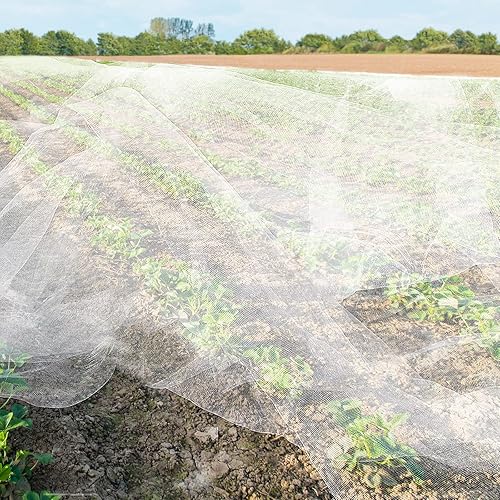 Miniatura 5 de Hoolerry Mosquitera ultra fina para jardín, cubiertas grandes para plantas, pájaros, blanco, malla de polietileno para proteger verduras, frutas,
