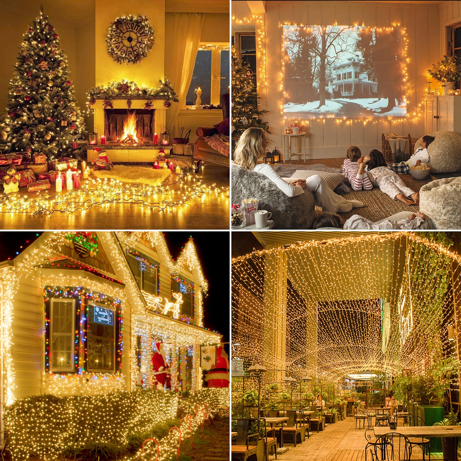 Quntis 1000 LED Guirlande Lumineuse 25M Eclairage 8 Mode, Décoration d'ambiance Extérieur Intérieur pour Maison Mariage Noël Anniversaire, Chaîne Lampe Lumière Blanc Chaud
