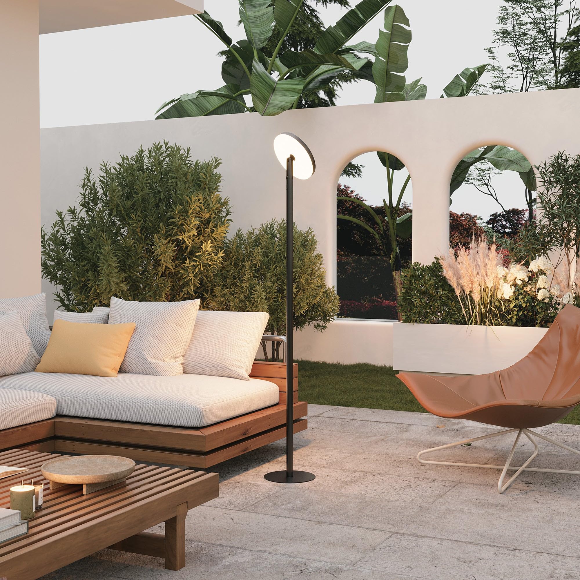 Lámpara de pie solar de pie extensible de aluminio LED blanco regulable VIVIA TALL SOLAR H145cm
