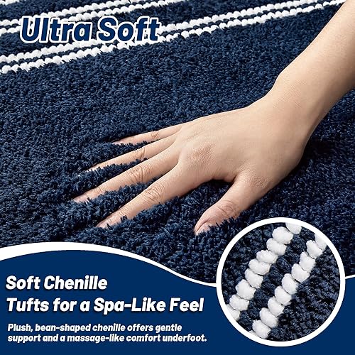 Miniatura 3 de Alfombras de baño antideslizantes lavables de 24 x 17 pulgadas, ultra suaves y superabsorbentes, para suelo de baño, alfombra de baño de felpilla