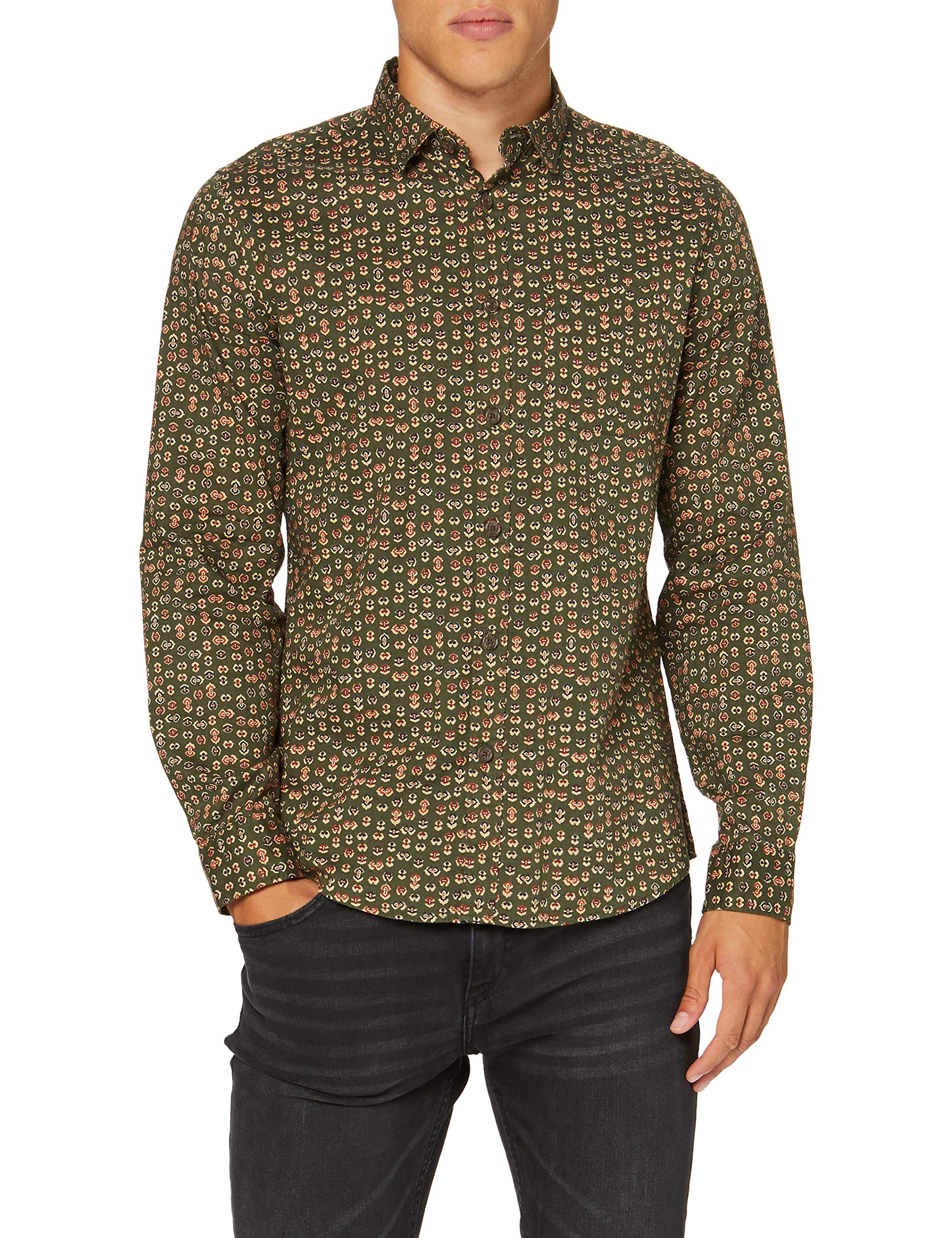Men's Cotton Slub Print Mindful-c/16 Casual Shirt