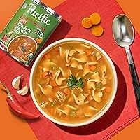 Vista 6 de Pacific Foods Sopa orgánica de fideos de pollo picante, lata de 16.1 onzas