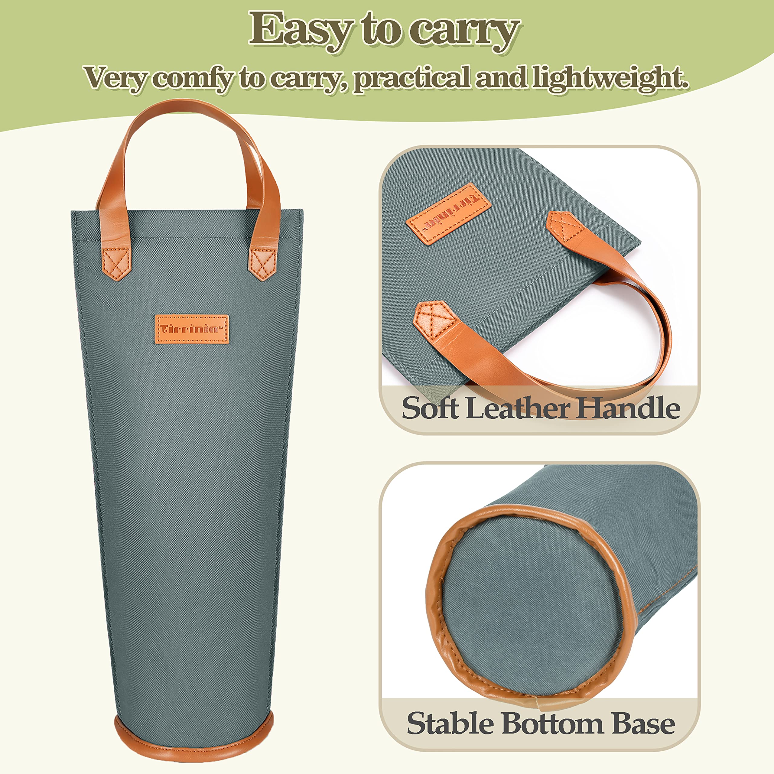 Kato Tirrinia Borsa regalo per vino singolo, borsa termica isolata e imbottita per il trasporto di bottiglie di vino per viaggi, picnic, grande regalo per gli amanti del vino, grigio
