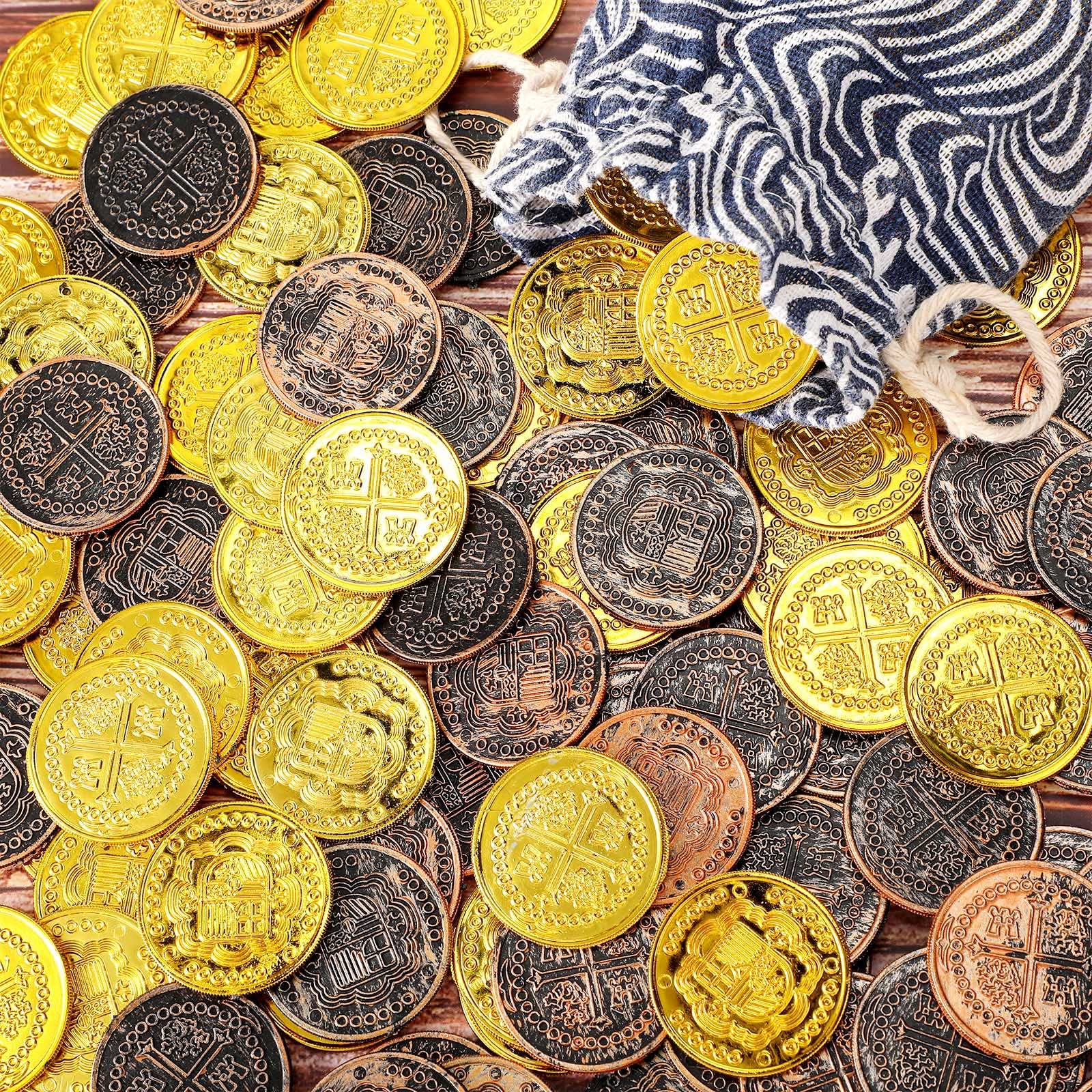 Snapklik.com : Charniol 200 Pcs Pirate Coins Plastic Treasure Coins ...