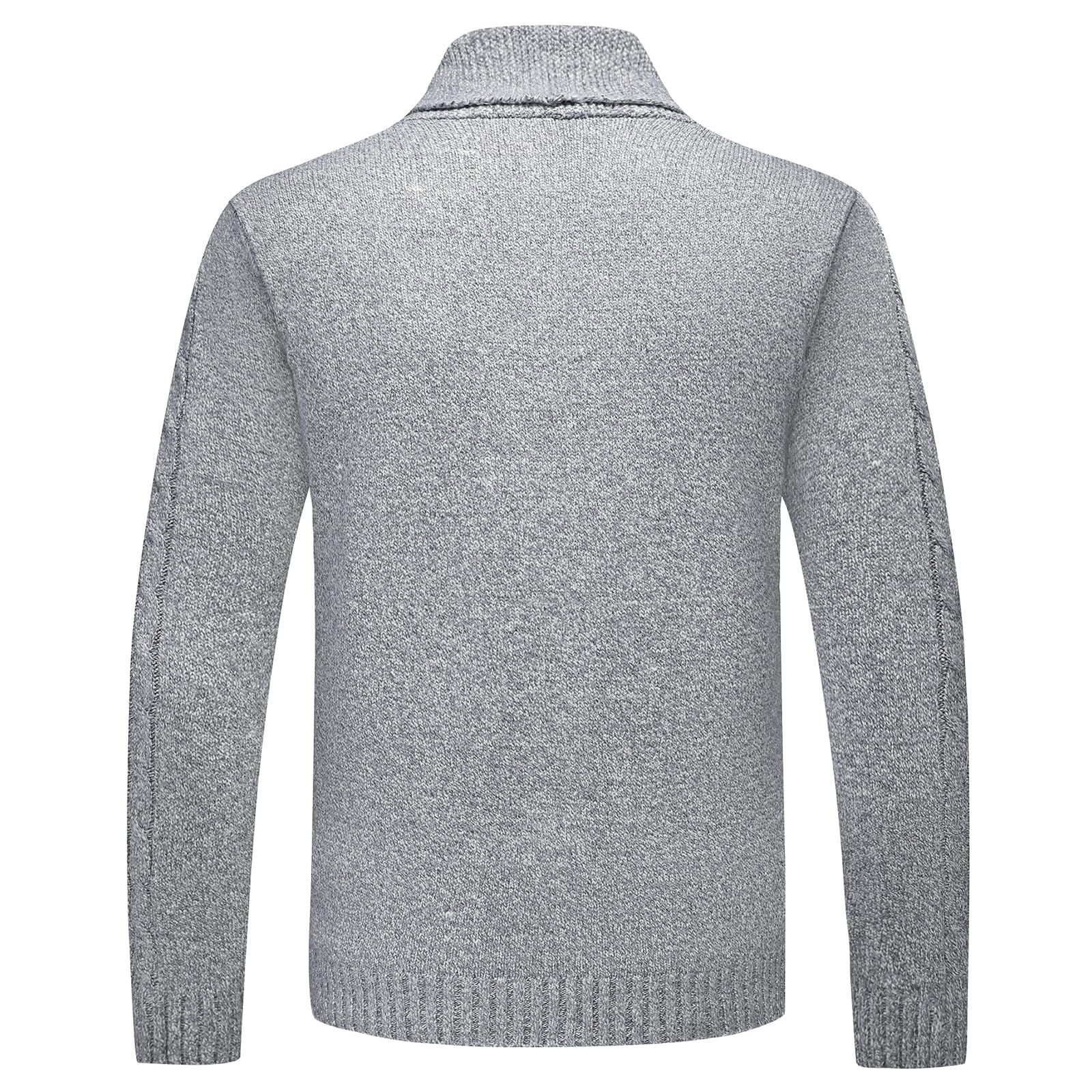Cardigan Gilet Homme avec Boutons pour Hiver Chaud Col Châle Pull Veste en Maille Chandail Chaud Slim Fit Épais Tricot Polaire