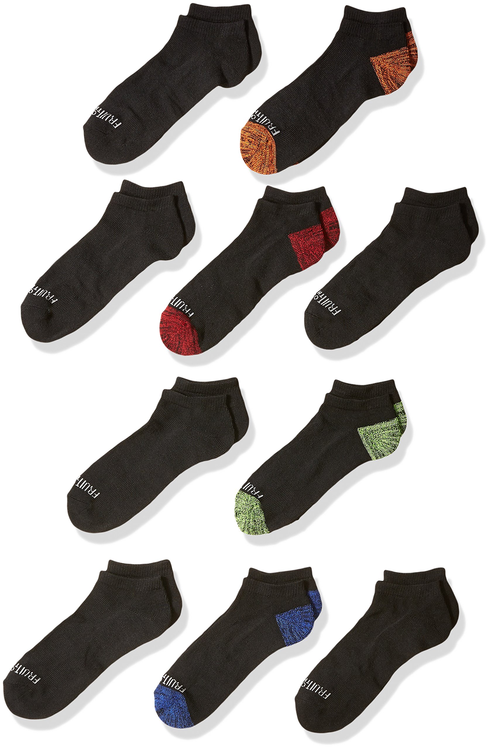 Fruit of the Loom 10 Pack Half Cushion No Show Socks Sockshosiery
