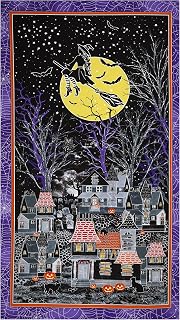Kanvas Glow in The Dark Halloween Spirit All Hallow's Eve 24" Panel Multi, Fabric by The Yard