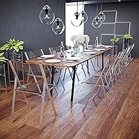 Vista 2 de LeisureMod Silla plegable transparente – Silla plegable de plástico ligera para uso en interiores y exteriores, no requiere montaje, ideal