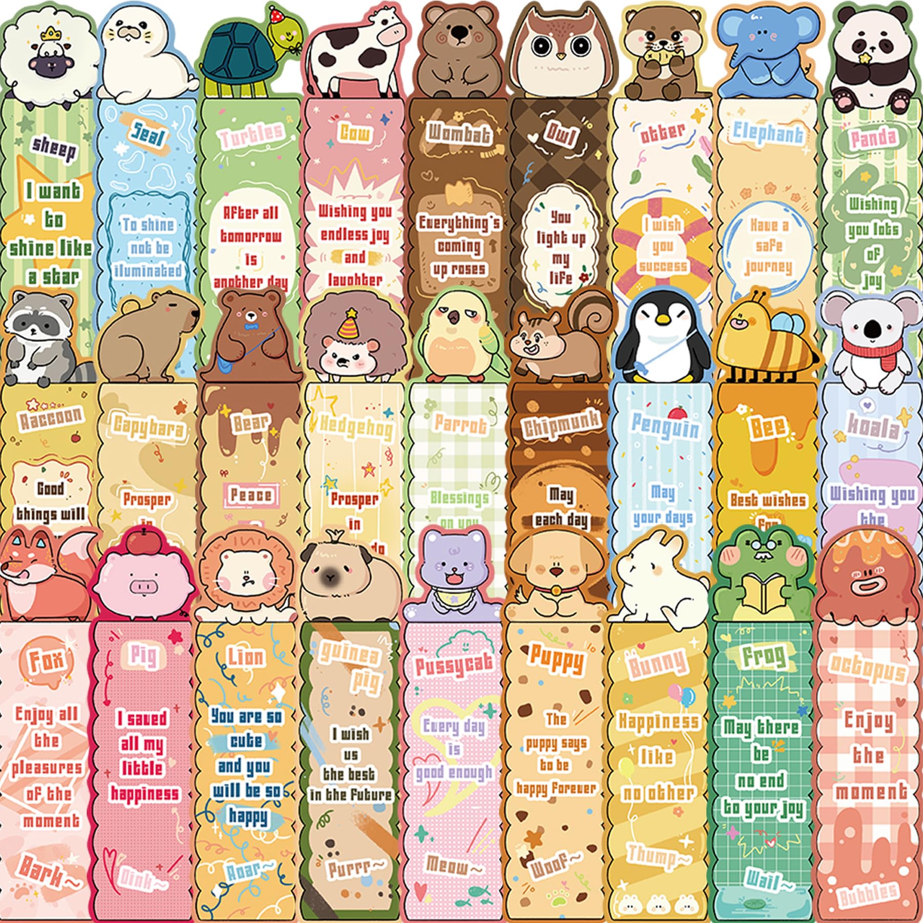 Wasise Animal Bookmark - 30PCS Book Marks for Women, Funny Practical Bookmarks for Women with Cute Animal Designs,Book Marks Pack of 30, Multipack Bookmarks,Cat Bookmark for Lovers Gift