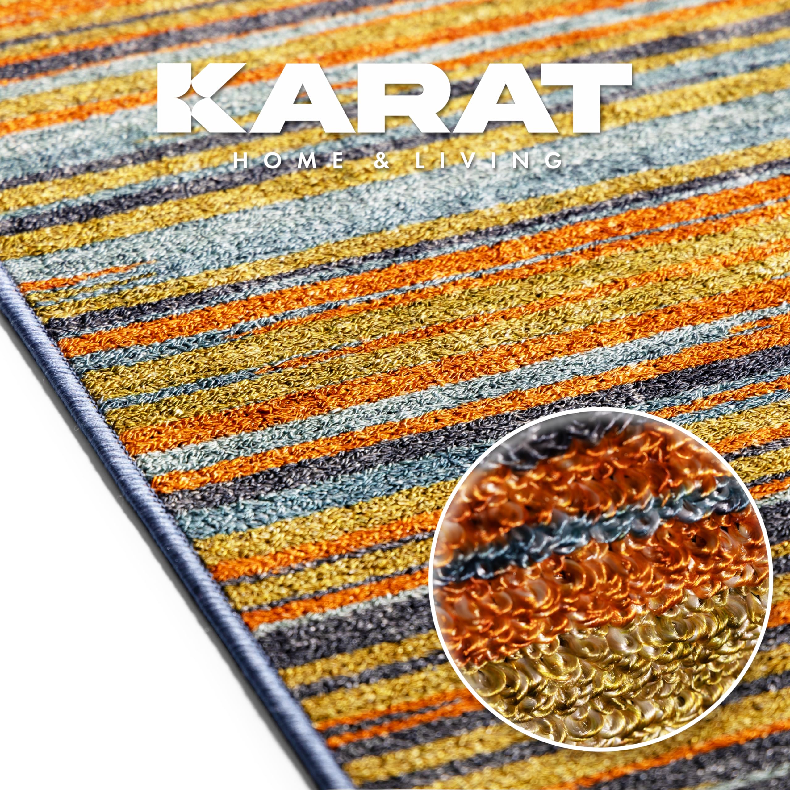 Vloerkleed GAVAR Oranje 200 x 300 cm Katoen Kelim