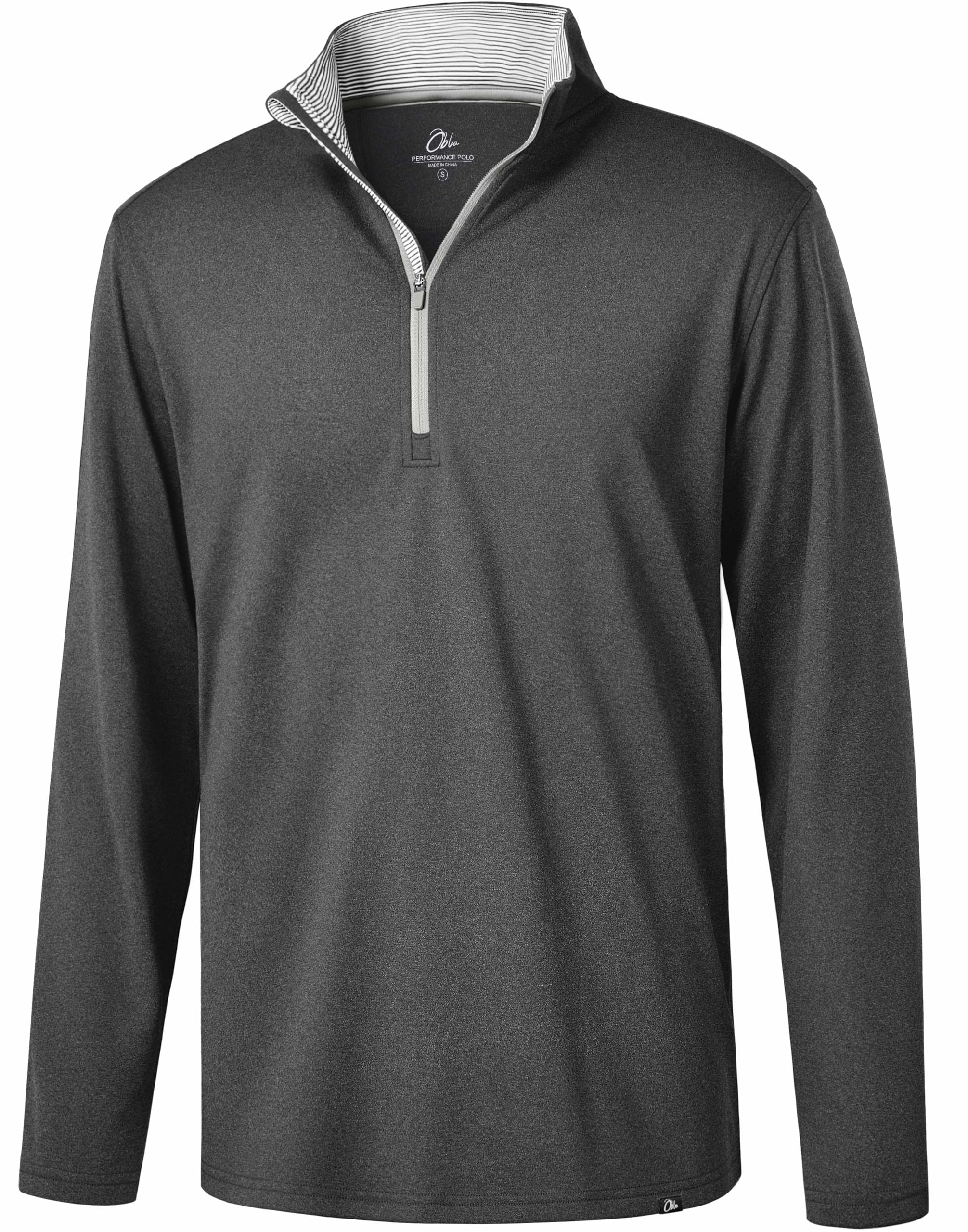 Obla Golf Quarter Zip Pullover Men Fleece Mock Neck Sweatshirt Winter Warm 1/4 Zip Long Sleeve Golf Shirt