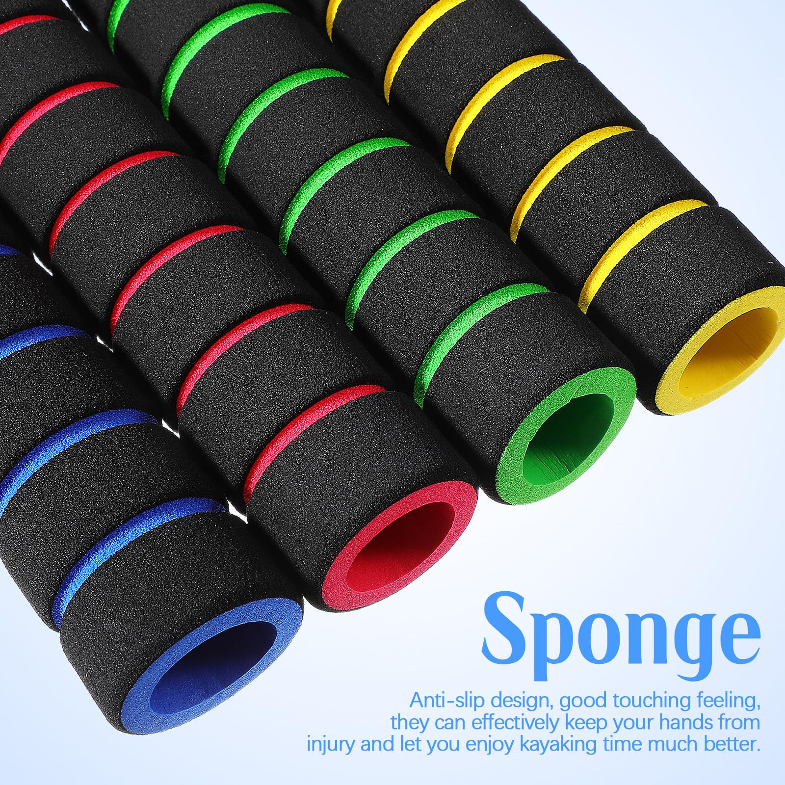4 Paia Manopole Spugna per Manubrio Bici, Coprimanopole Antiscivolo, 22mm, per Bicicletta e Monopattino Elettrico, Presa Sicura e Montaggio Facile