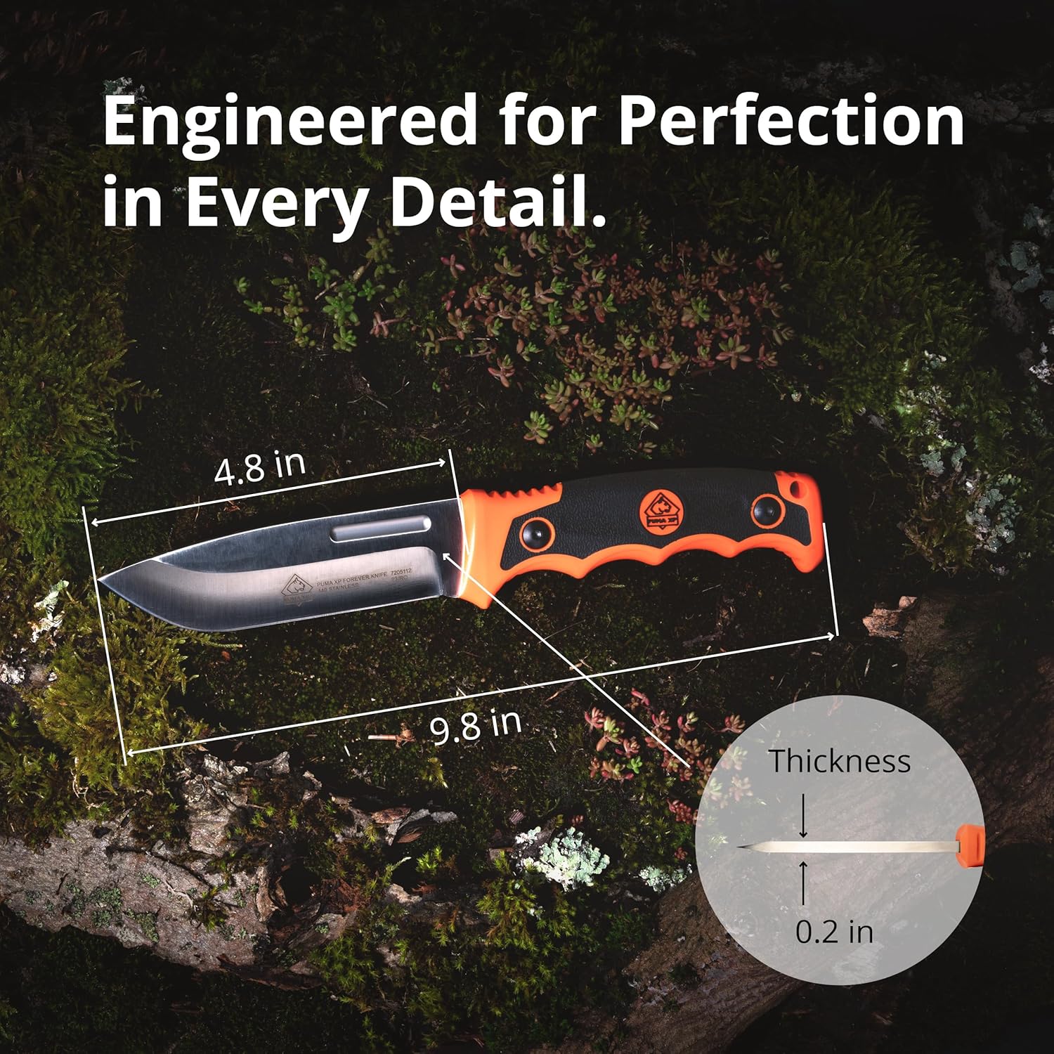 Orange Forever Survival Knife with Nylon Sheath and Firestriker