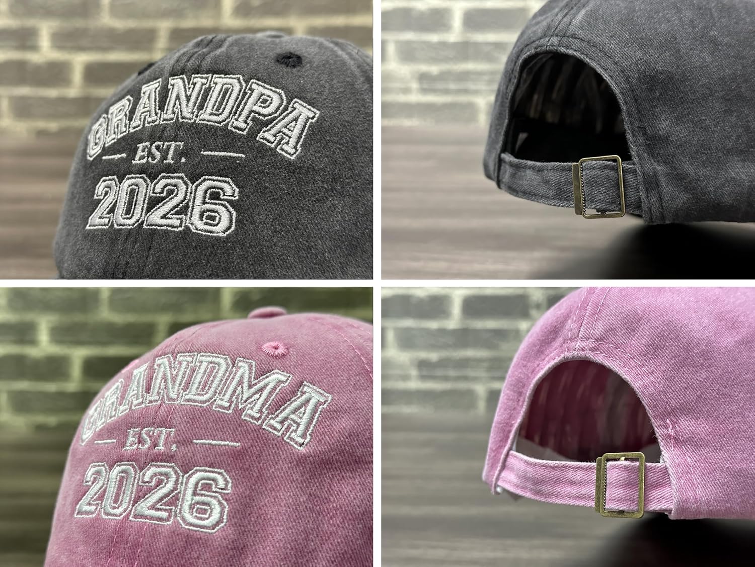 Embroidered Matching Hats for Bride Groom Hubby Wifey Grandma Grandpa Unccle Auntie Mom Men and Women - Image 4