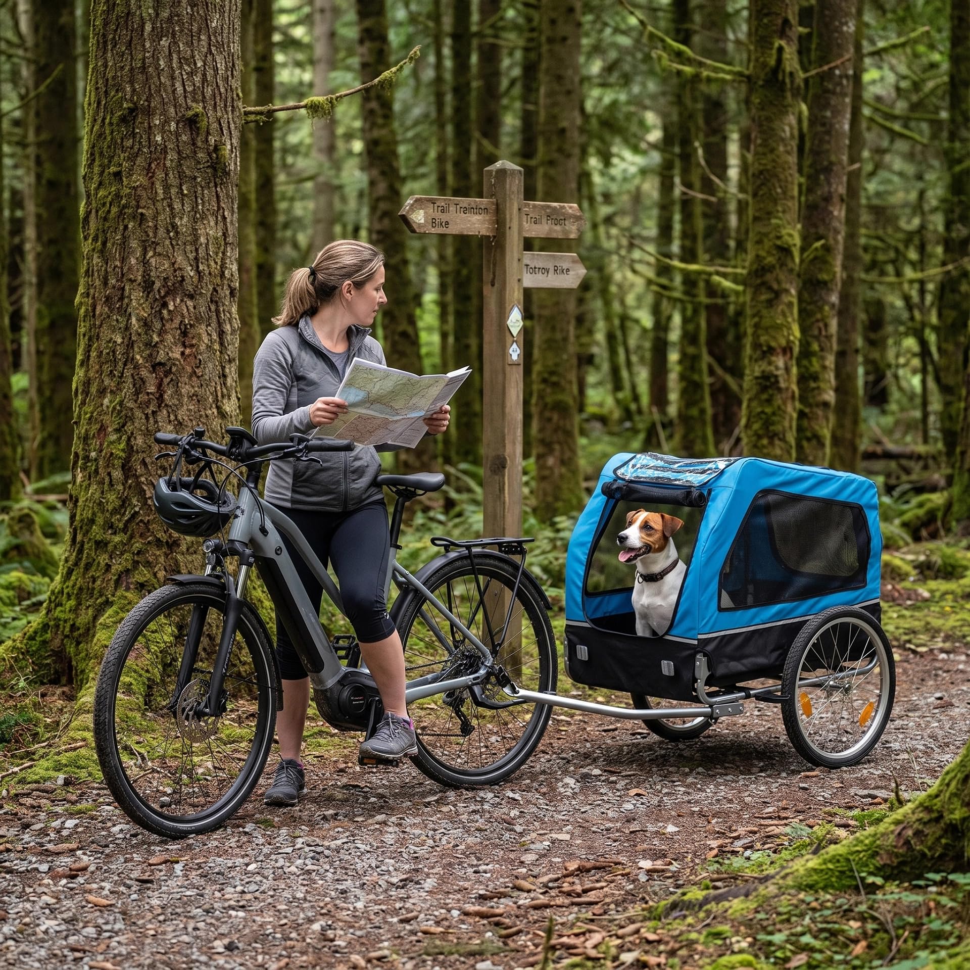 2 in 1 Hundebuggy & Hunde-Fahrradanhänger in Blau