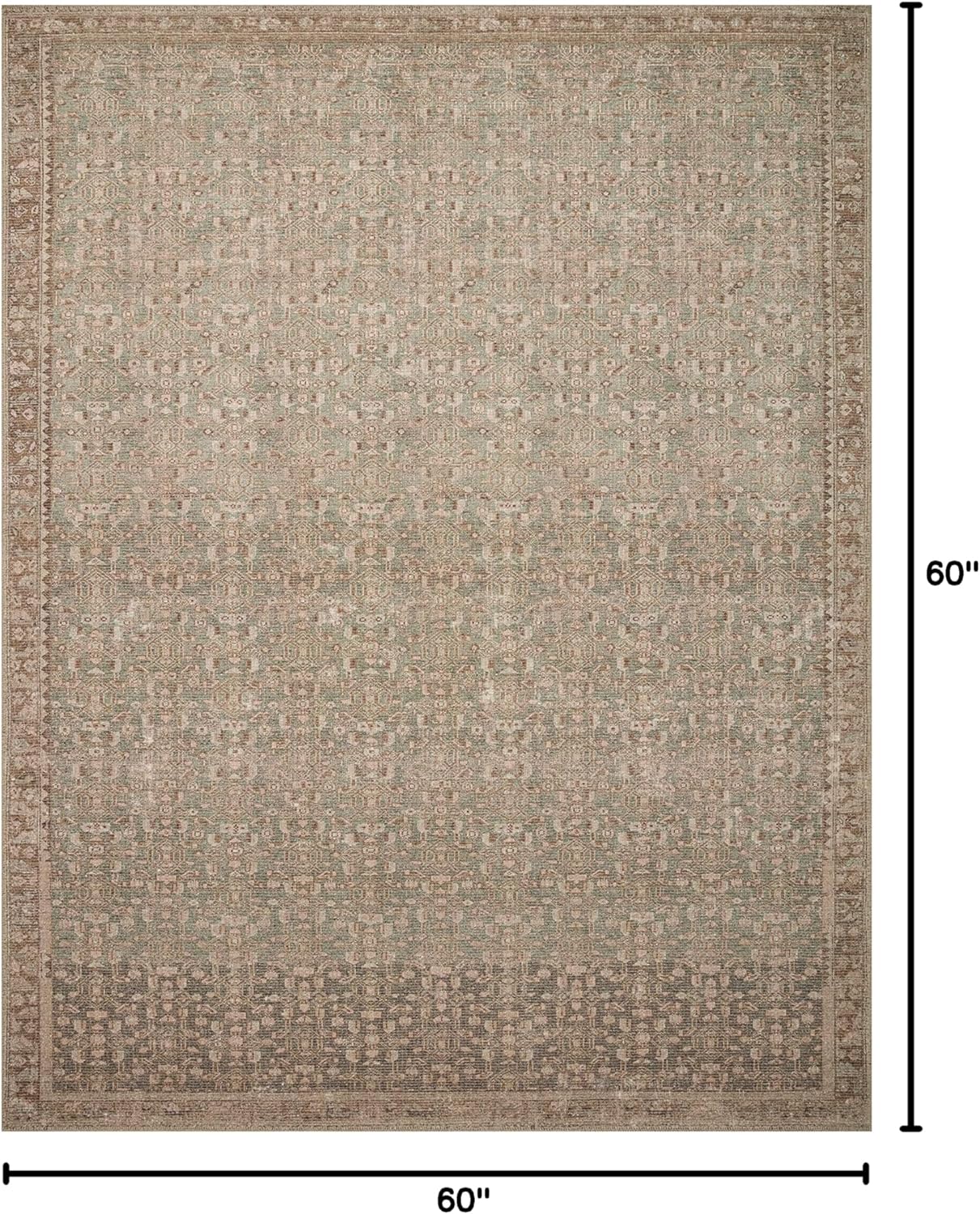 Loloi Angela Rose Aubrey Collection AUB-04 Sage/Bark 5'-0" x 5'-0", .19" Pile Height, Round Area Rug