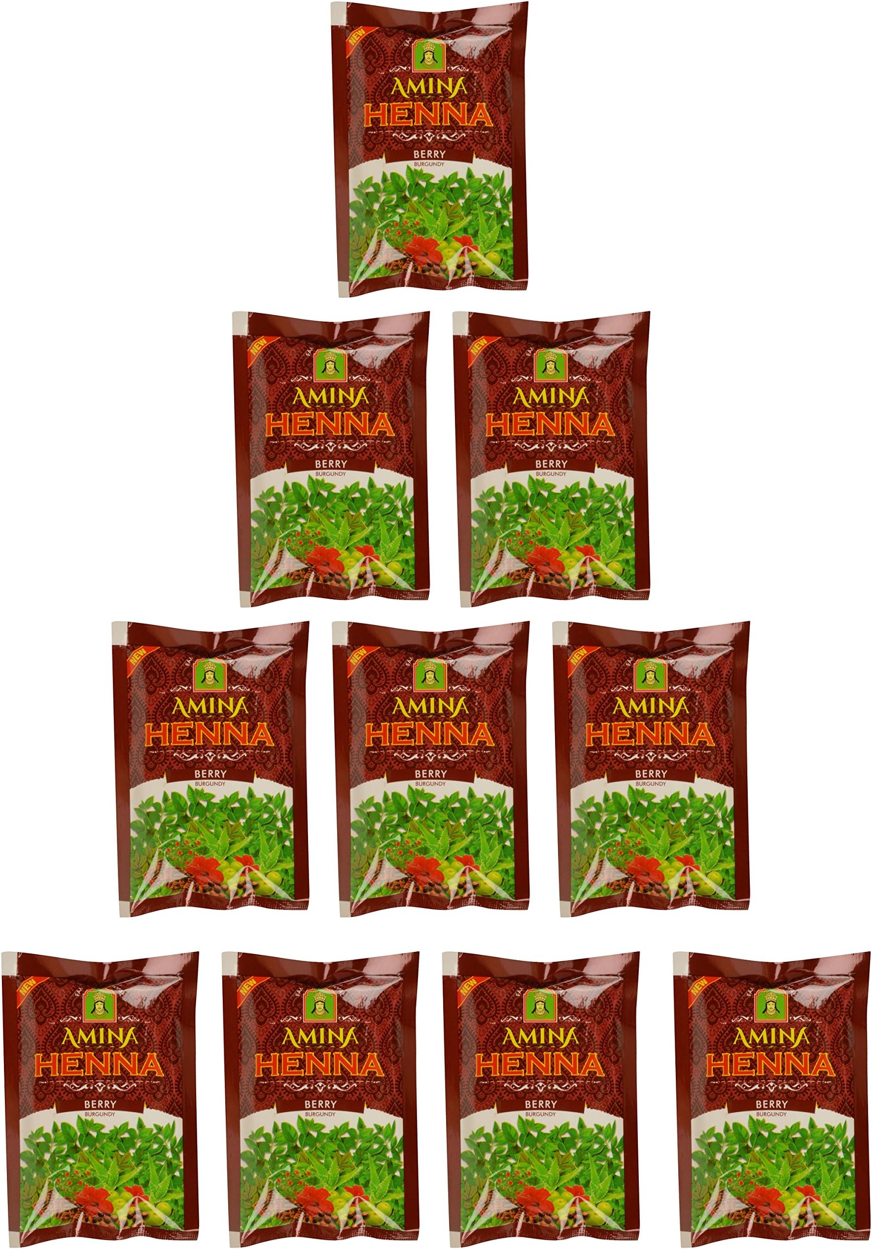 Amina Henna, Burgundy, 300 G (Pack of 10)