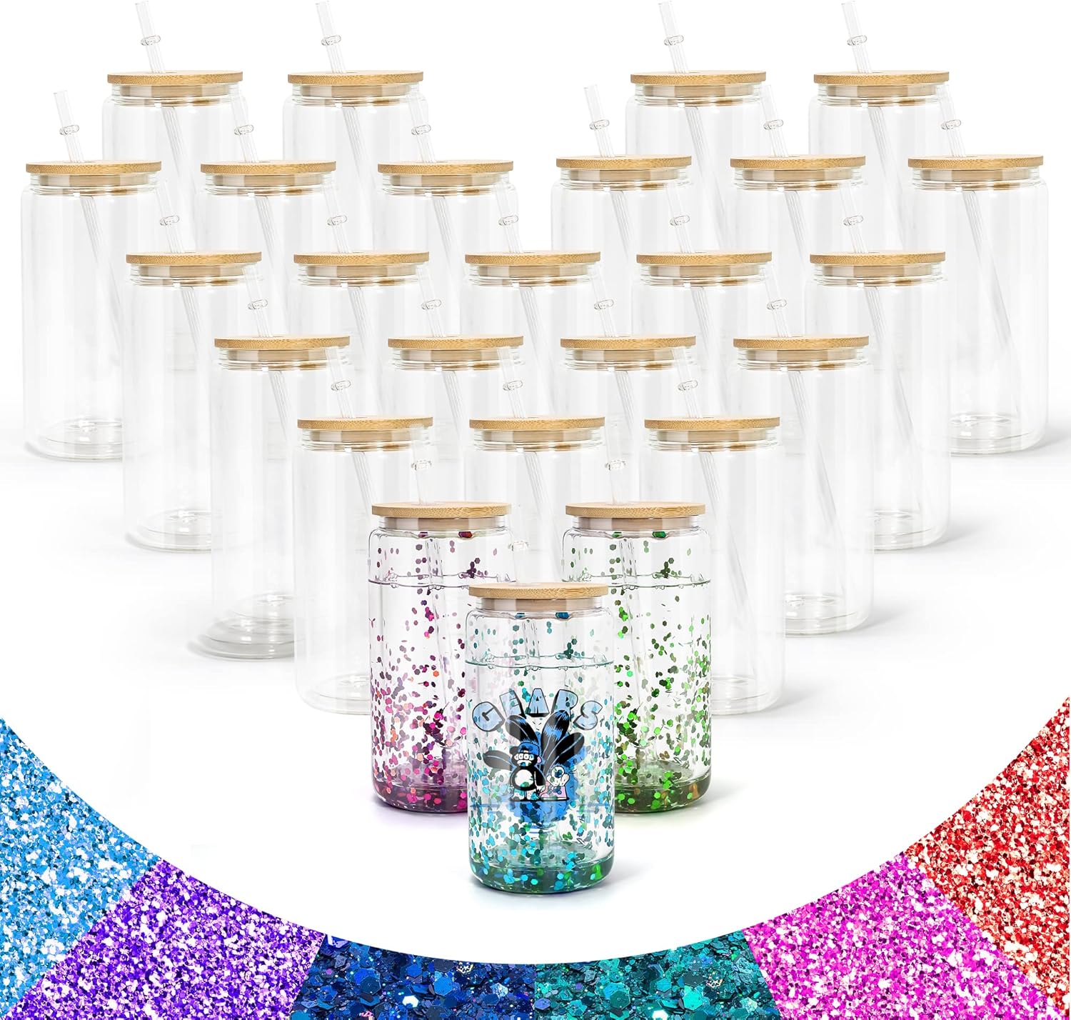 AGH 25 Pack Sublimation Snow Globe Tumblers Blank with