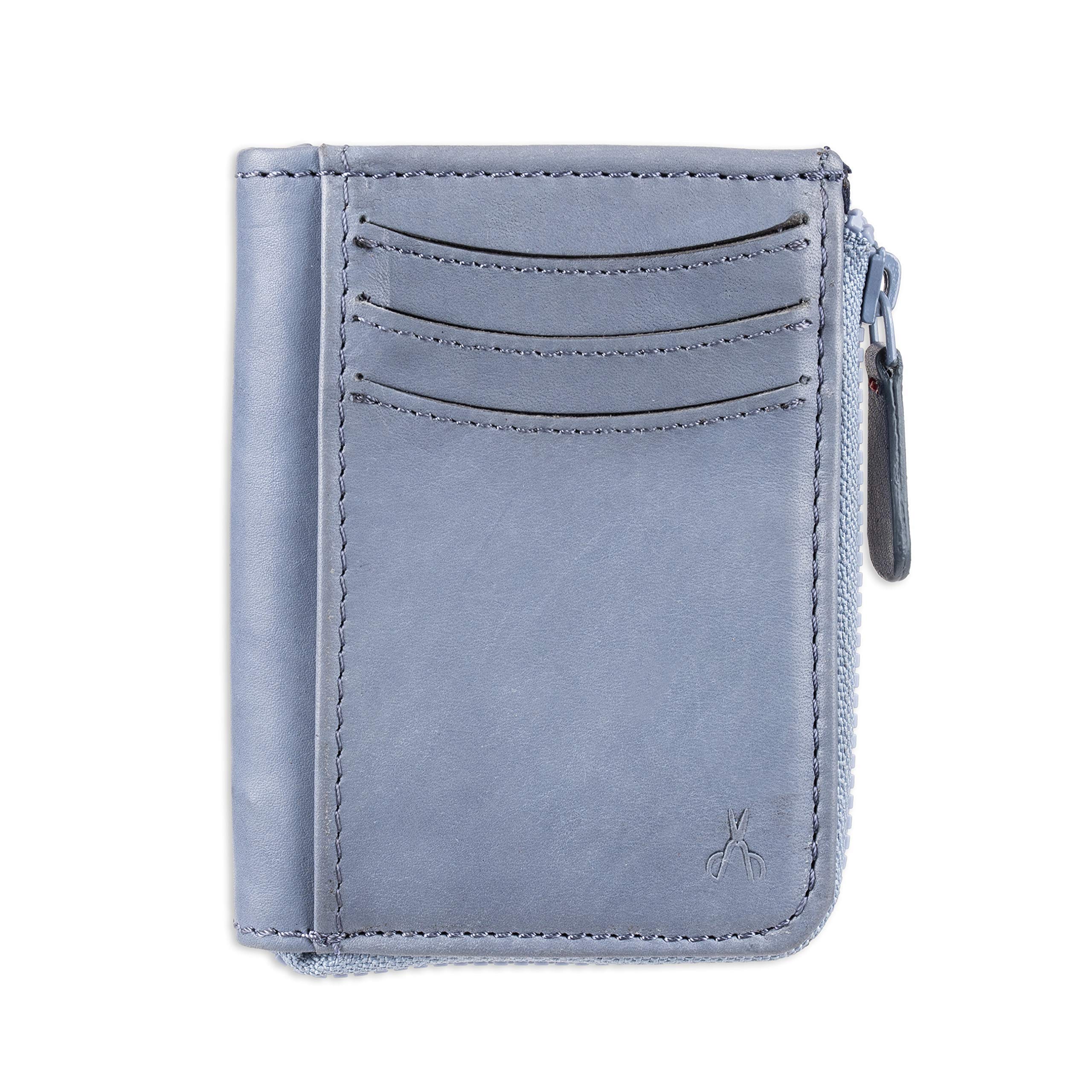 Damen + HastingsMen's RFID Zip Around Card Case Wallet, Light Blue, One Size