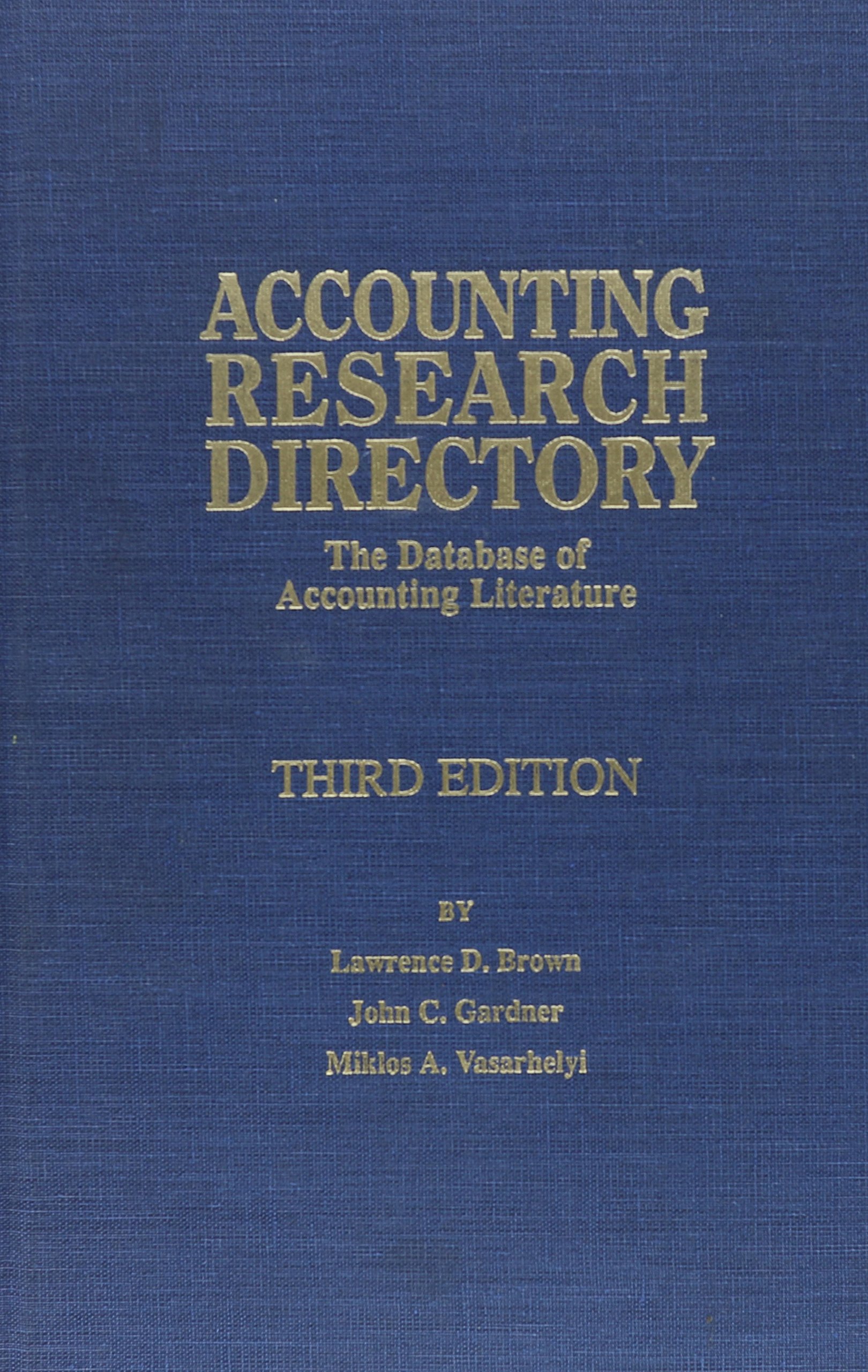 Accounting Research Directory: The Database of Accounting Literature
