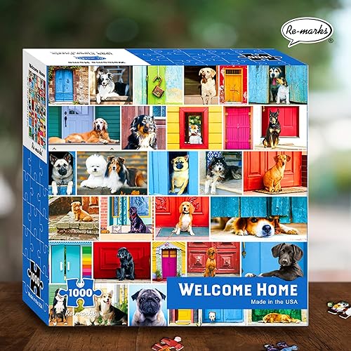 Miniatura 5 de Re-marks Welcome Home - Rompecabezas de 500 piezas con temática de perros para todas las edades
