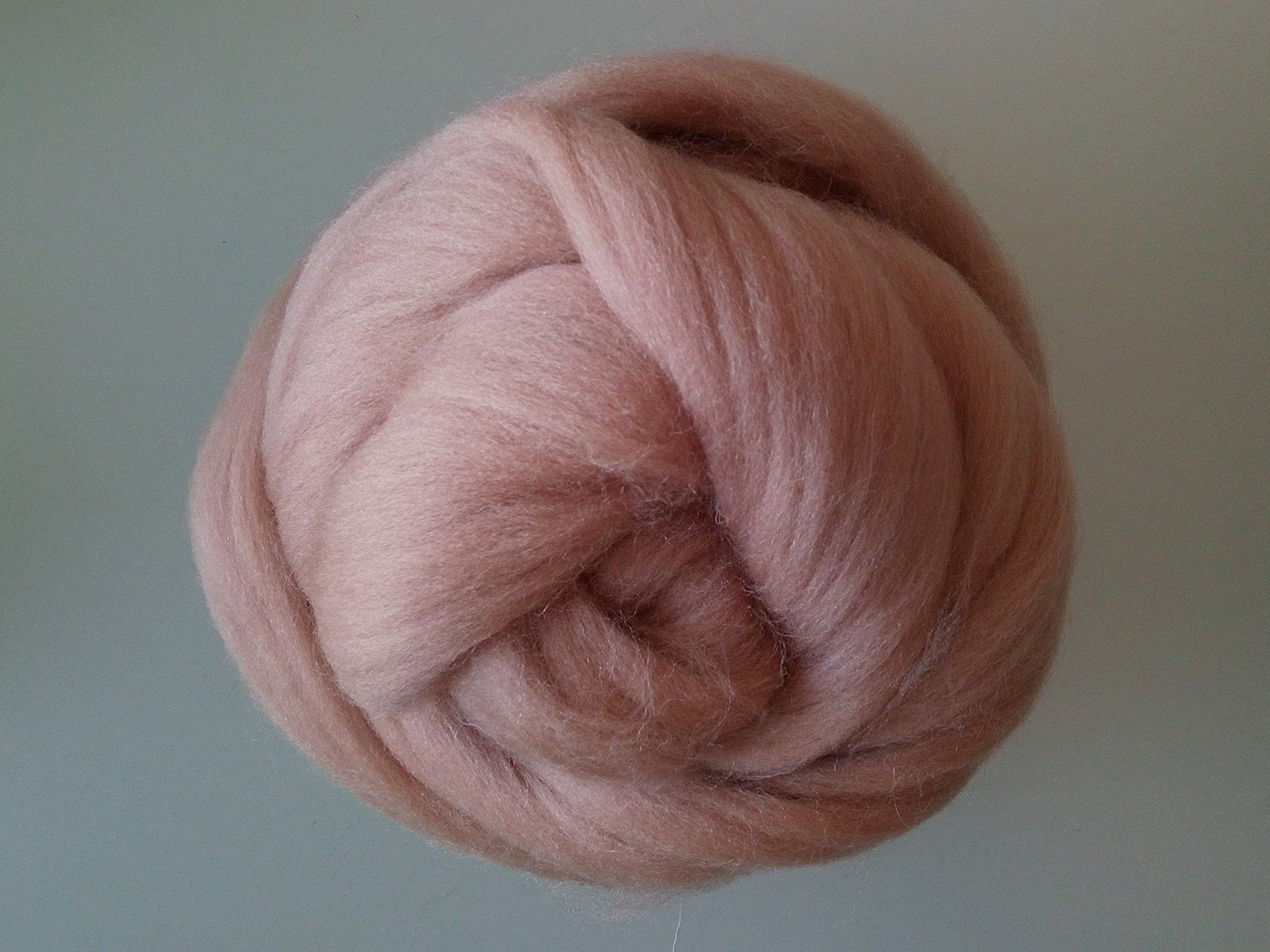 100% Merino Wool Roving Tops – 90 Colours to Mix and Match for Needle and Wet Felting, Spinning, Weaving and DIY Craft – 50 g Packs (Cappucino Beige) — image 1