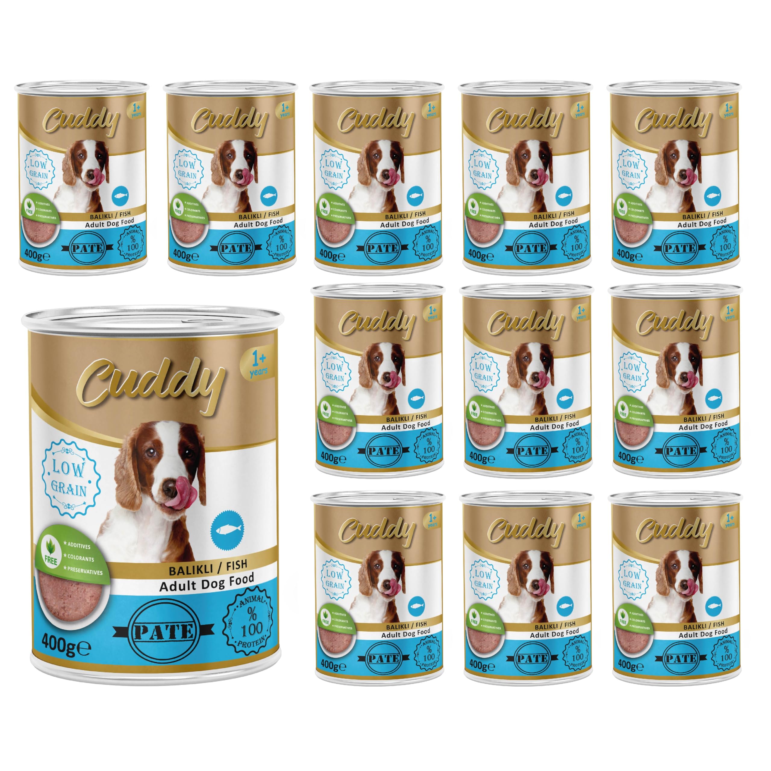 Cuddy Yetişkin Köpek Balıklı Pate Yaş Mama 400 Gr x 12 adet