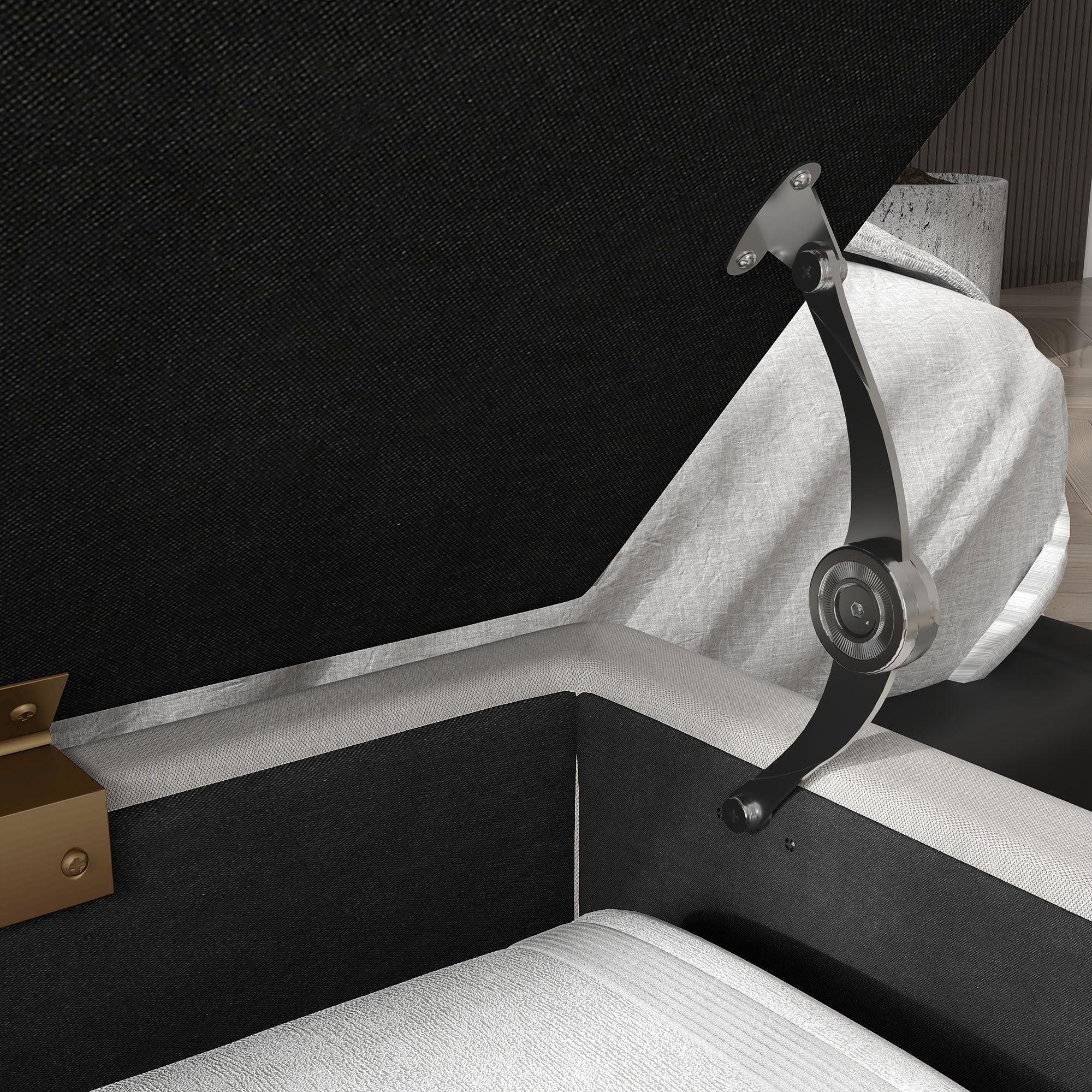 HOMCOM Banco Pie de Cama, Taburete Pie de Cama Tapizado en Lino Sintético con Patas de Acero y Asiento Acolchado, Estilo Moderno, Banco para Dormitorio, Entrada, Pasillo, Crema