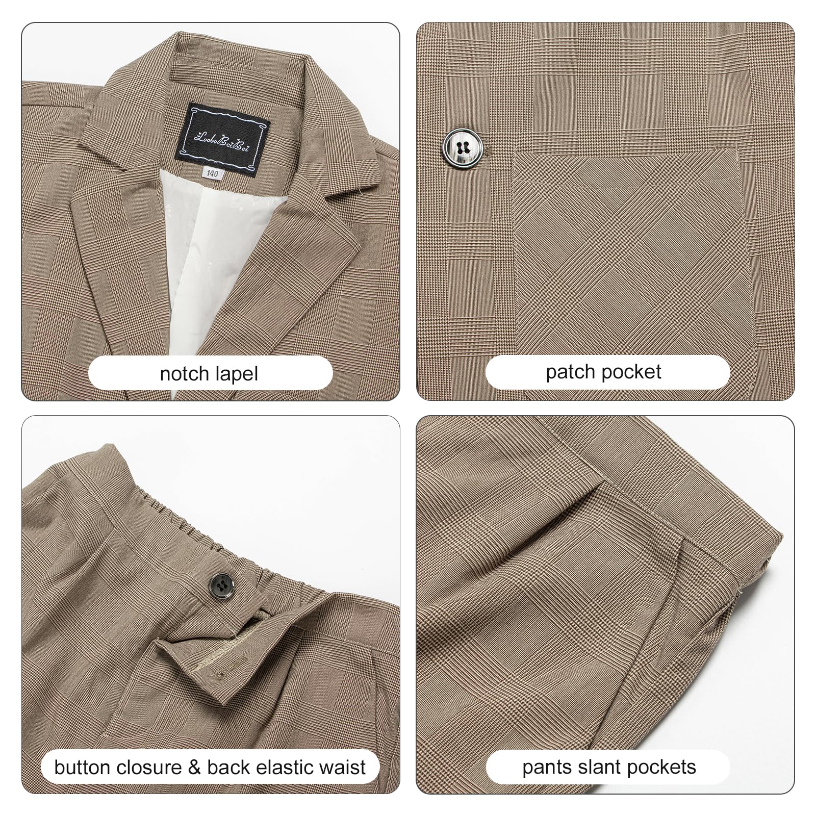 LOLANTA Jungen-Freizeitanzüge, Hochzeits-Outfits, 2-teiliges Gentleman-Blazer und Hose, Set