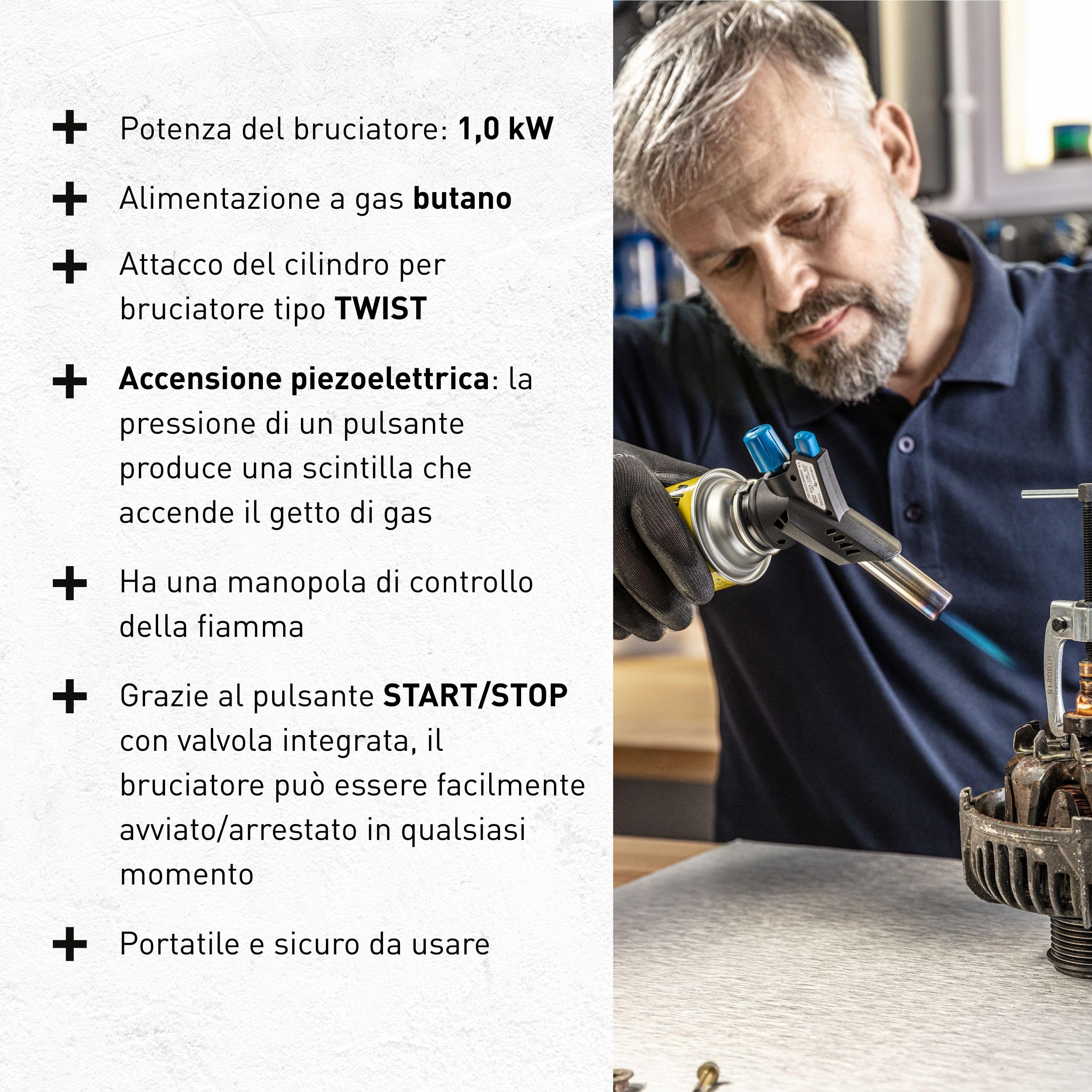 Högert Technik - Cannello per Saldatura, Bruciatore a Gas Portatile, Modello da Cucina e Uso Domestico, Temperatura Massima di Esercizio 1300°C