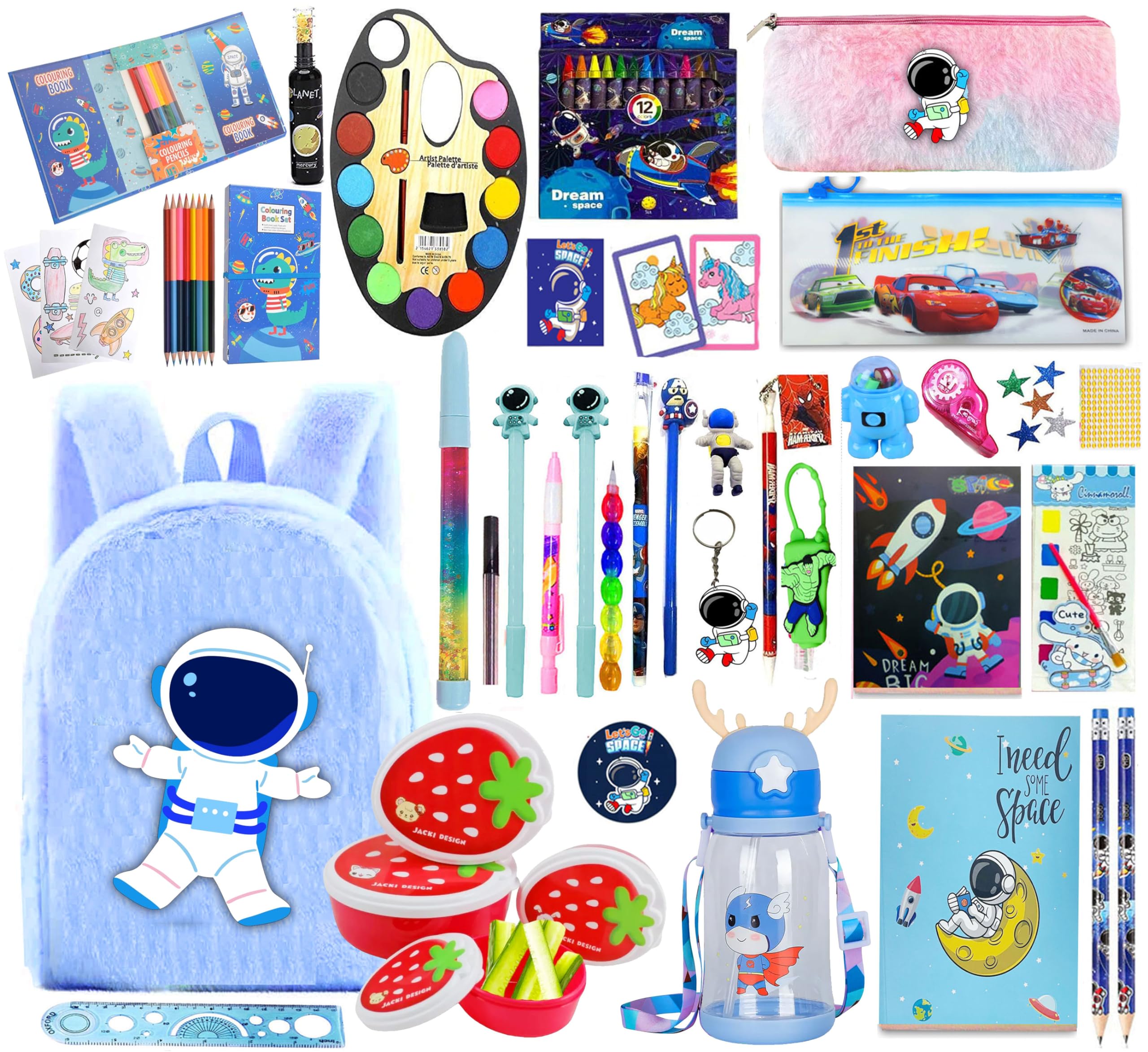 KOBBET® 36pcs Space Complete School Stationery for Boys Art & Craft Stationery with Fur Shoulder Bag Pen Pencil Eraser Diary Party Favor Return Birthday Gift for Brother, Son, Friends (SPC36) (B0CX8H8XQ5) Amazon Price History, Amazon Price Tracker