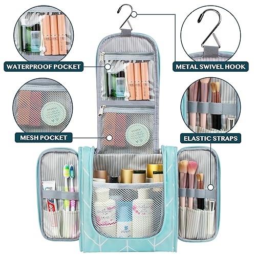 Miniatura 2 de PAVILIA Neceser de viaje para mujeres y hombres, organizador de cosméticos colgante, bolsa de maquillaje resistente al agua para accesorios